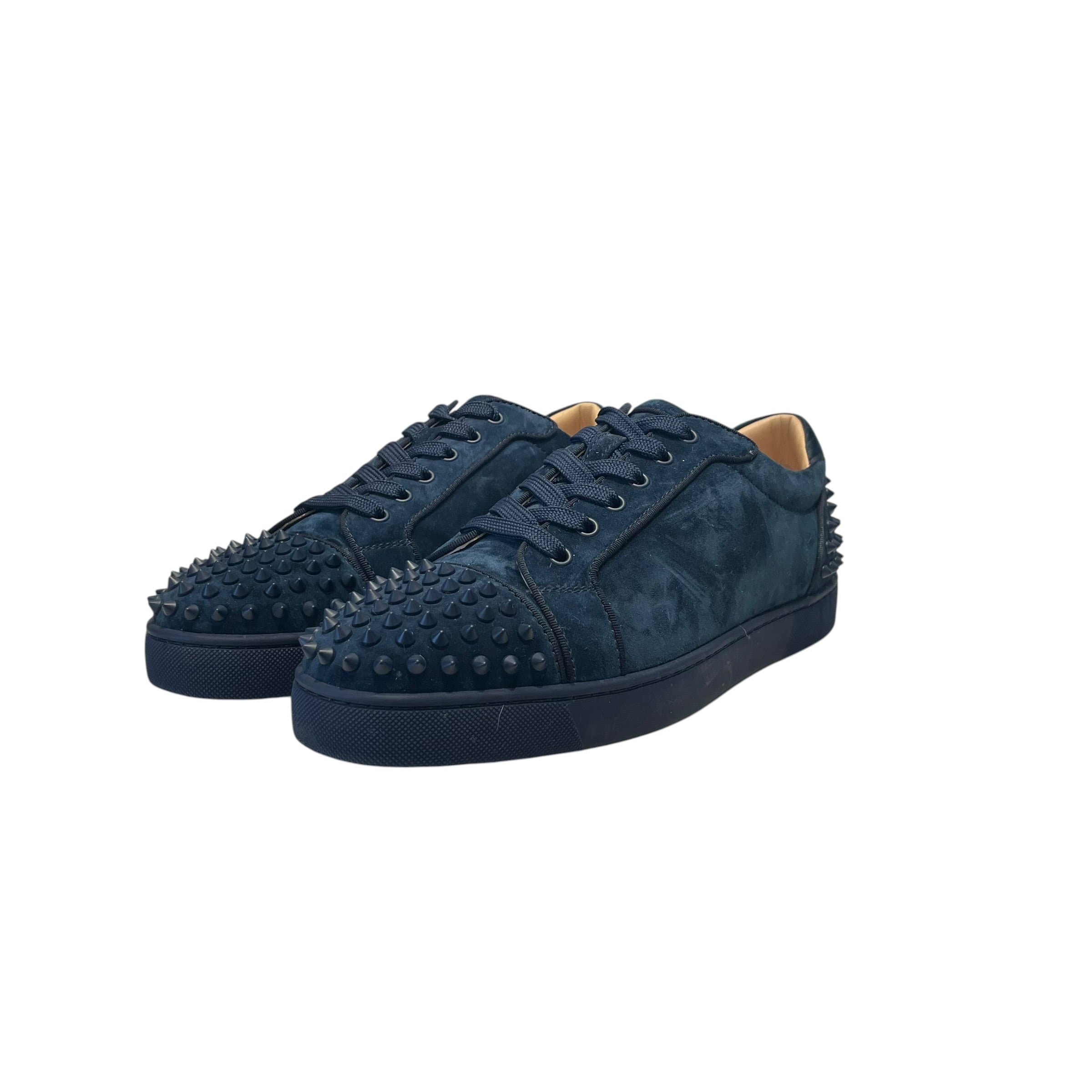 Christian Louboutin/Low-Sneakers/US 11/Suede/NVY/junior spike view 1