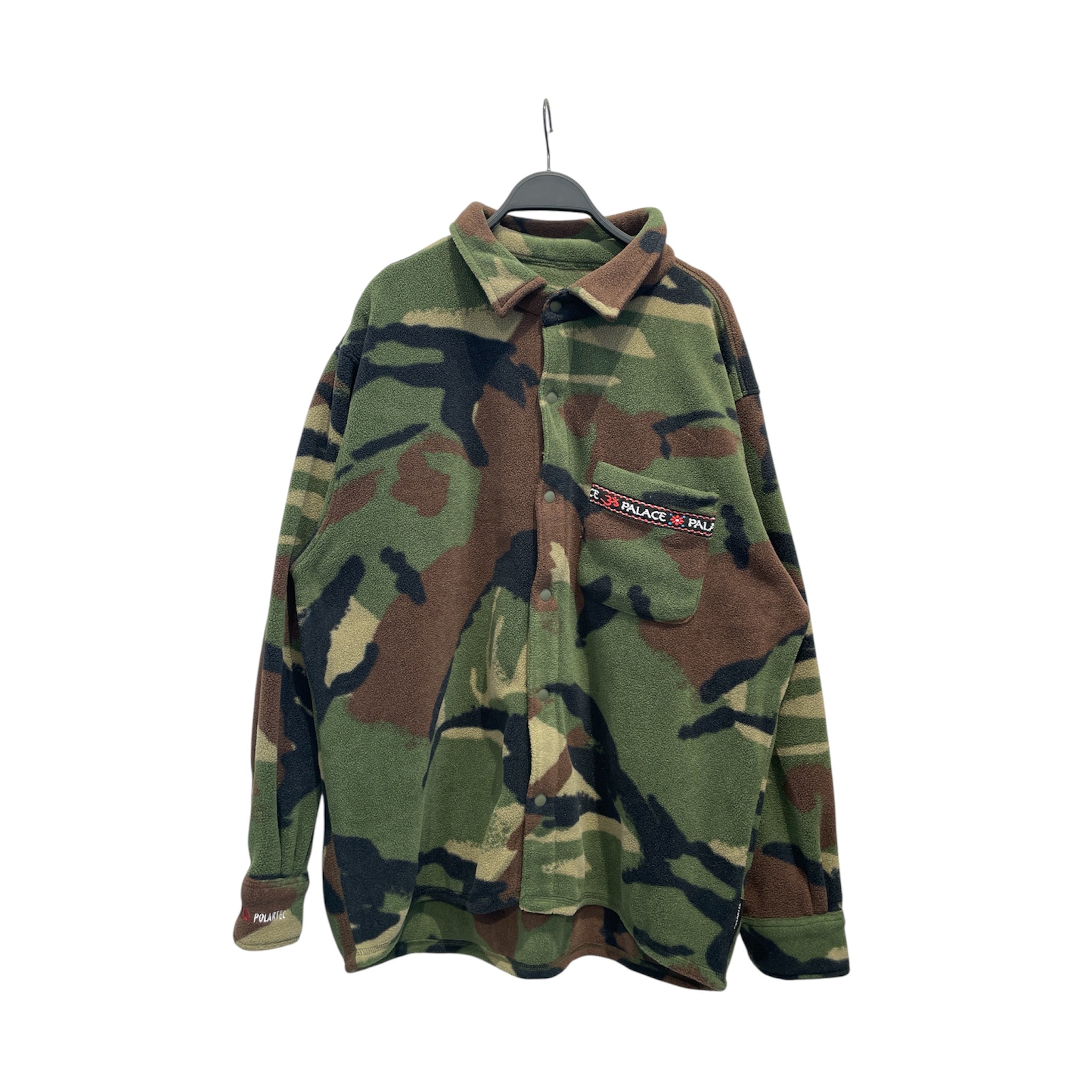 PALACE/LS Shirt/L/Polyester/GRN/Camouflage/Polartec OM Fleece Overshirt view 1