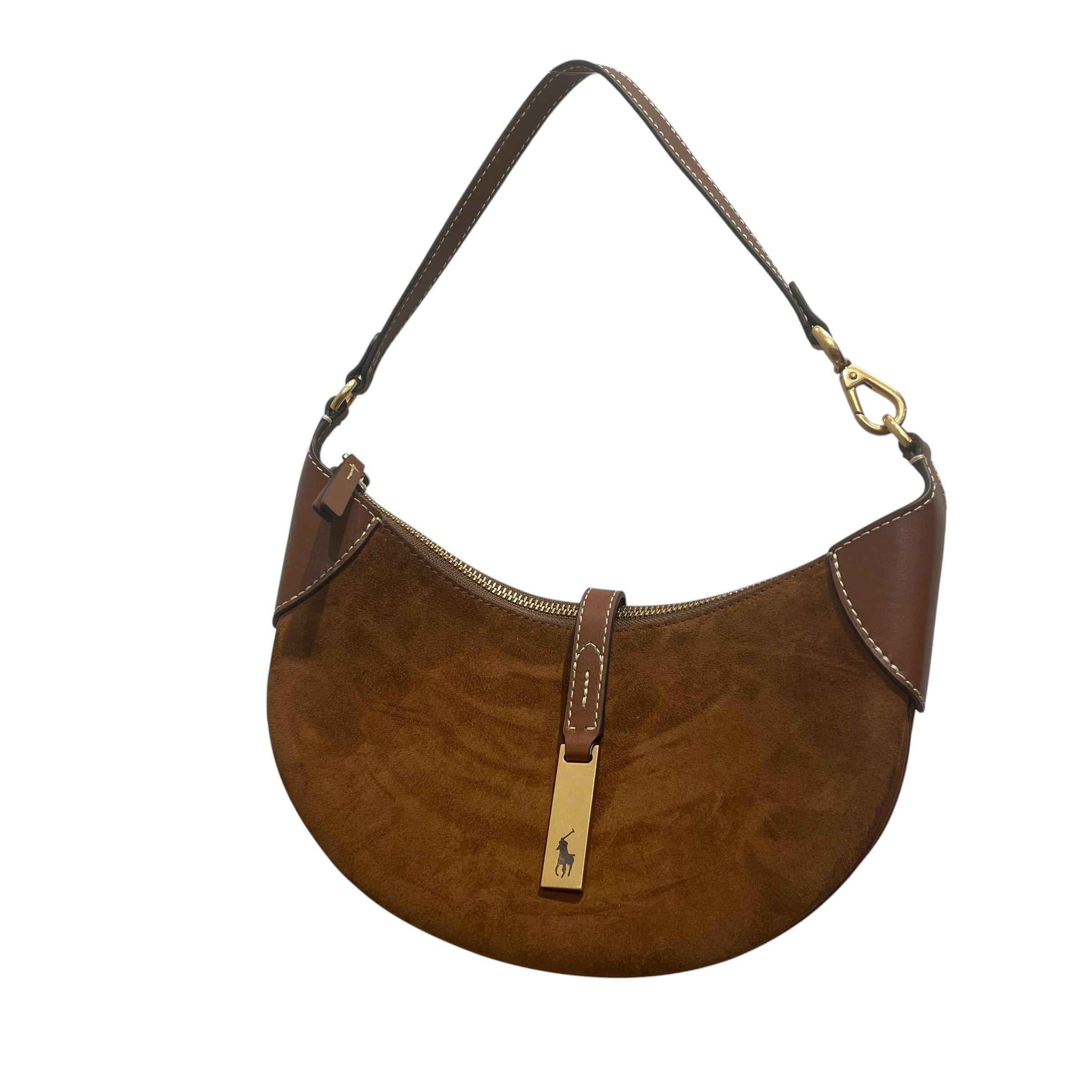 POLO RALPH LAUREN/Bag/Suede/BRW/Brown suede shoulder bag view 1