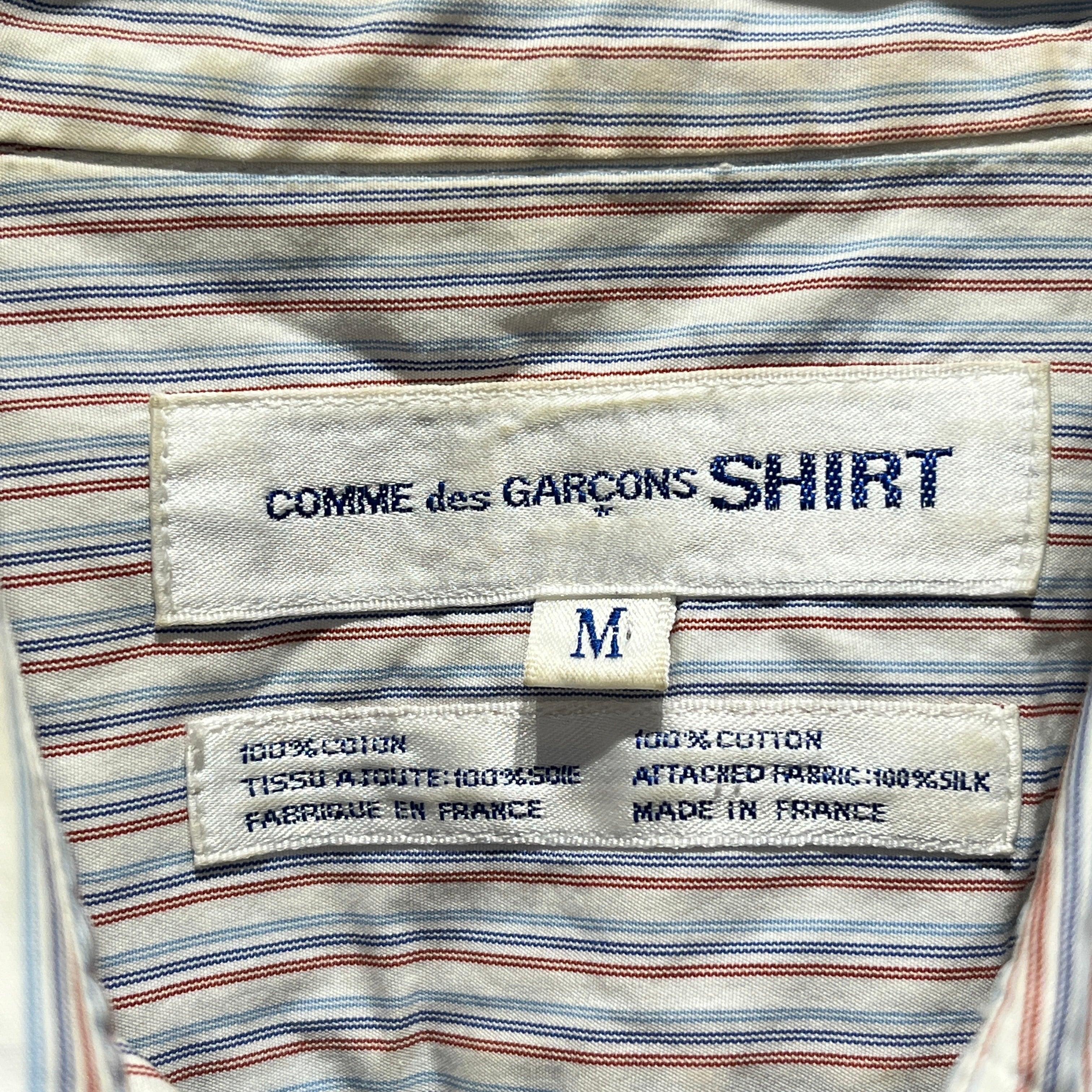 COMME des GARCONS SHIRT/LS Shirt/M/Cotton/MLT/Open Coller/Stripe/The Queen of Mods Button Up view 3