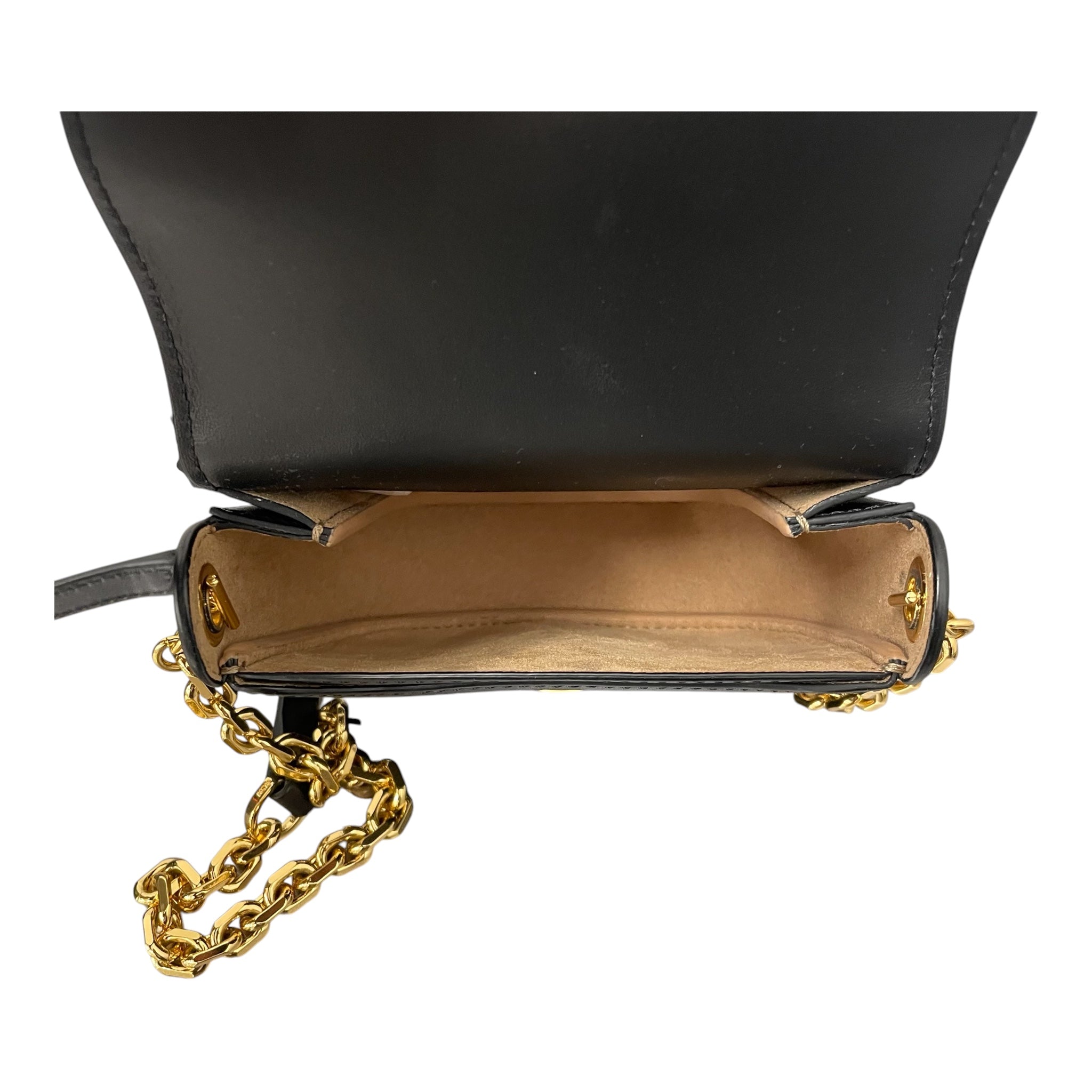 MCM/Cross Body Bag/Leather/BLK/gold mcm logo view 3