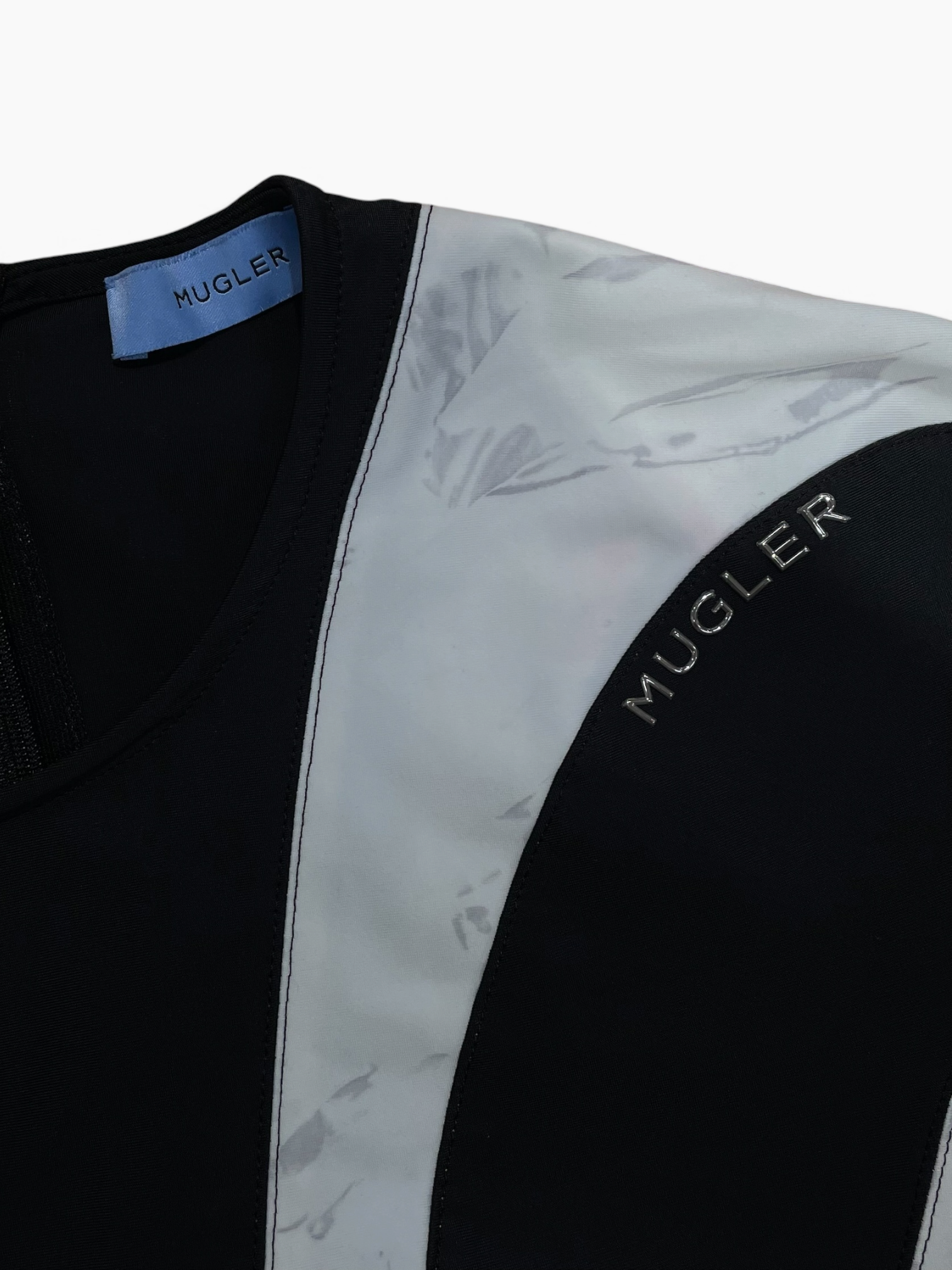 MUGLER/T-Shirt/36/Stripe/Polyester/WHT/ view 3
