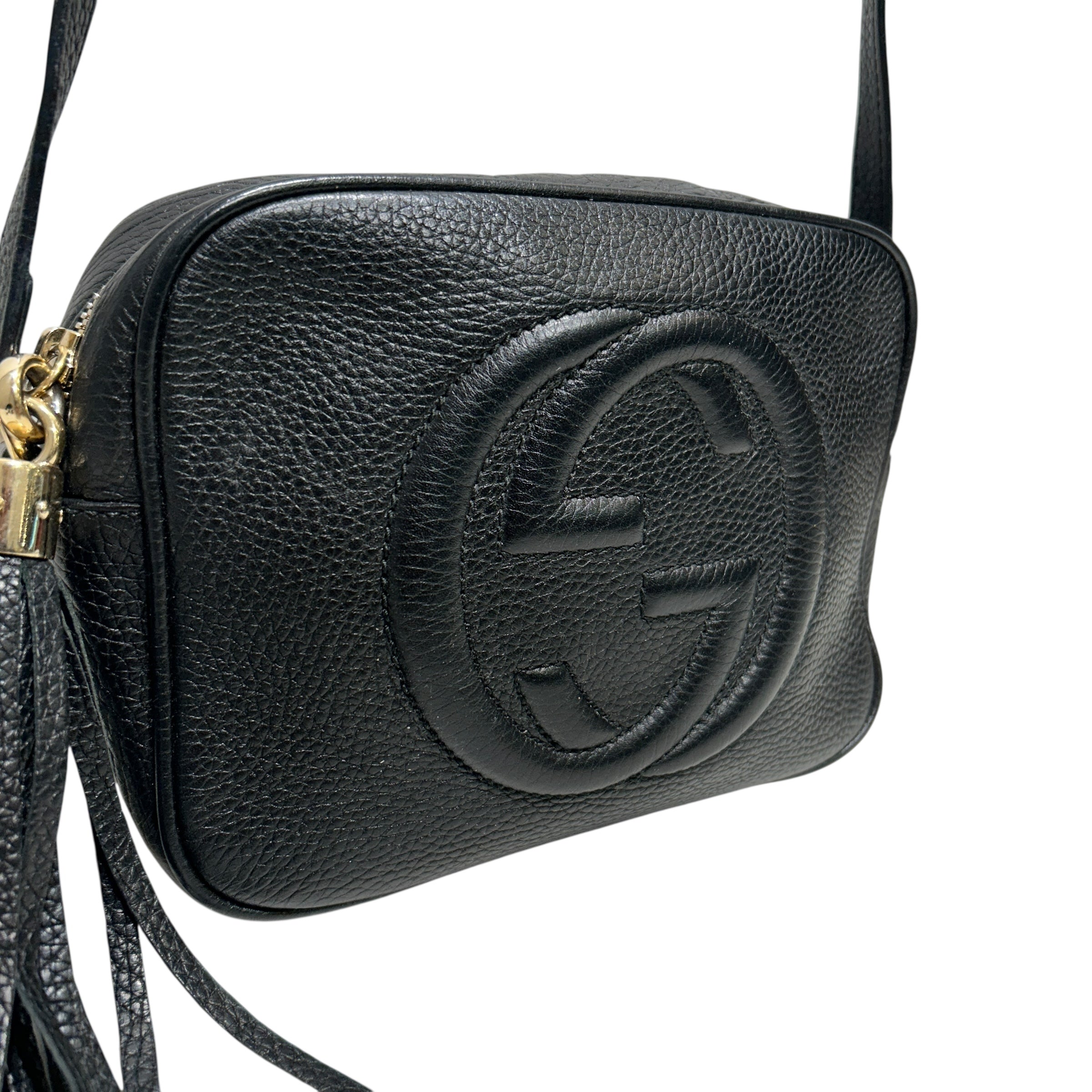 GUCCI/Cross Body Bag/Leather/BLK/EMBOSSED SOHO  GG CROSSBODY view 6