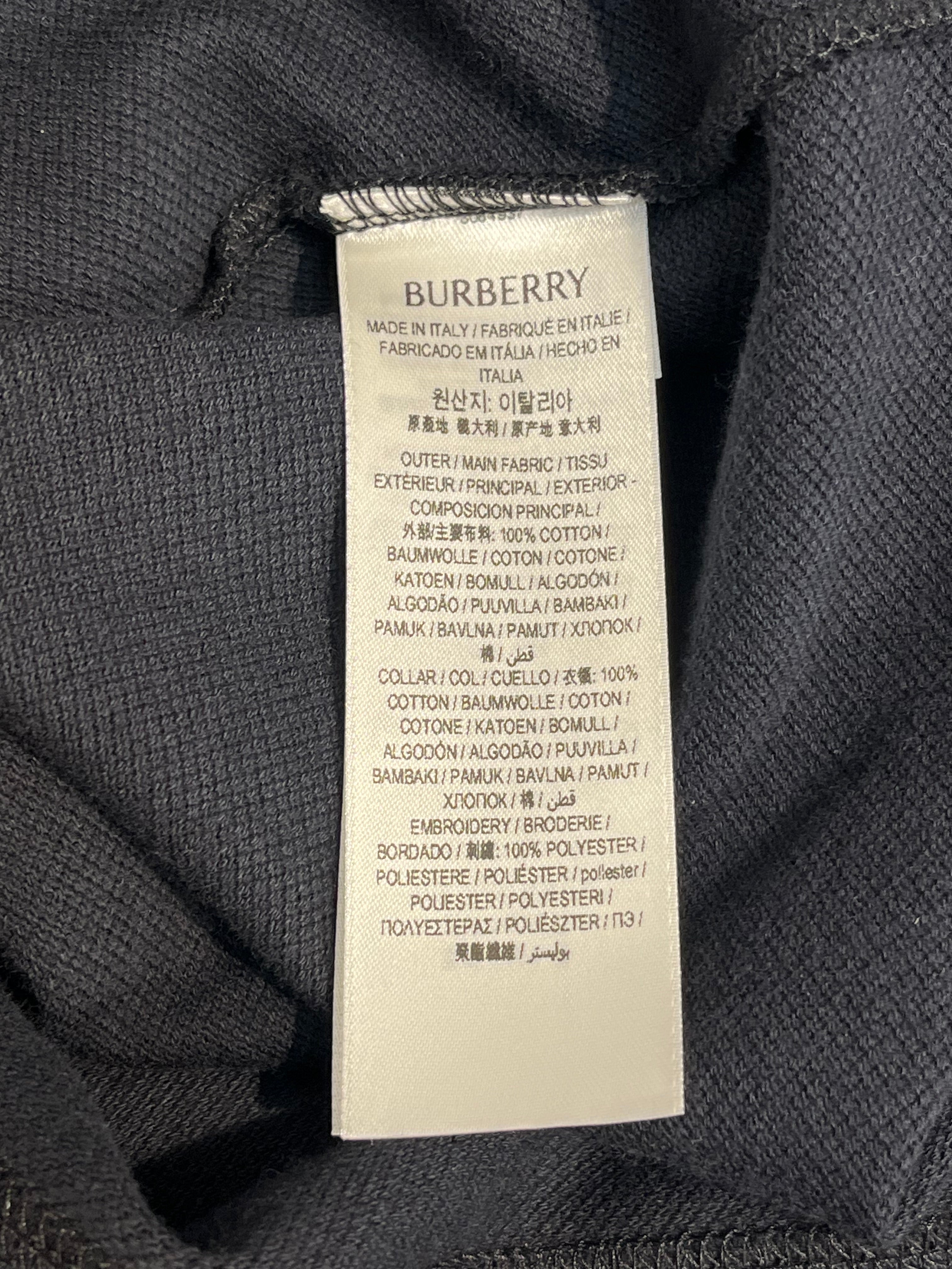 BURBERRY/Polo Shirt/XL/Cotton/BLK/BLUE LOGO CHEST view 4