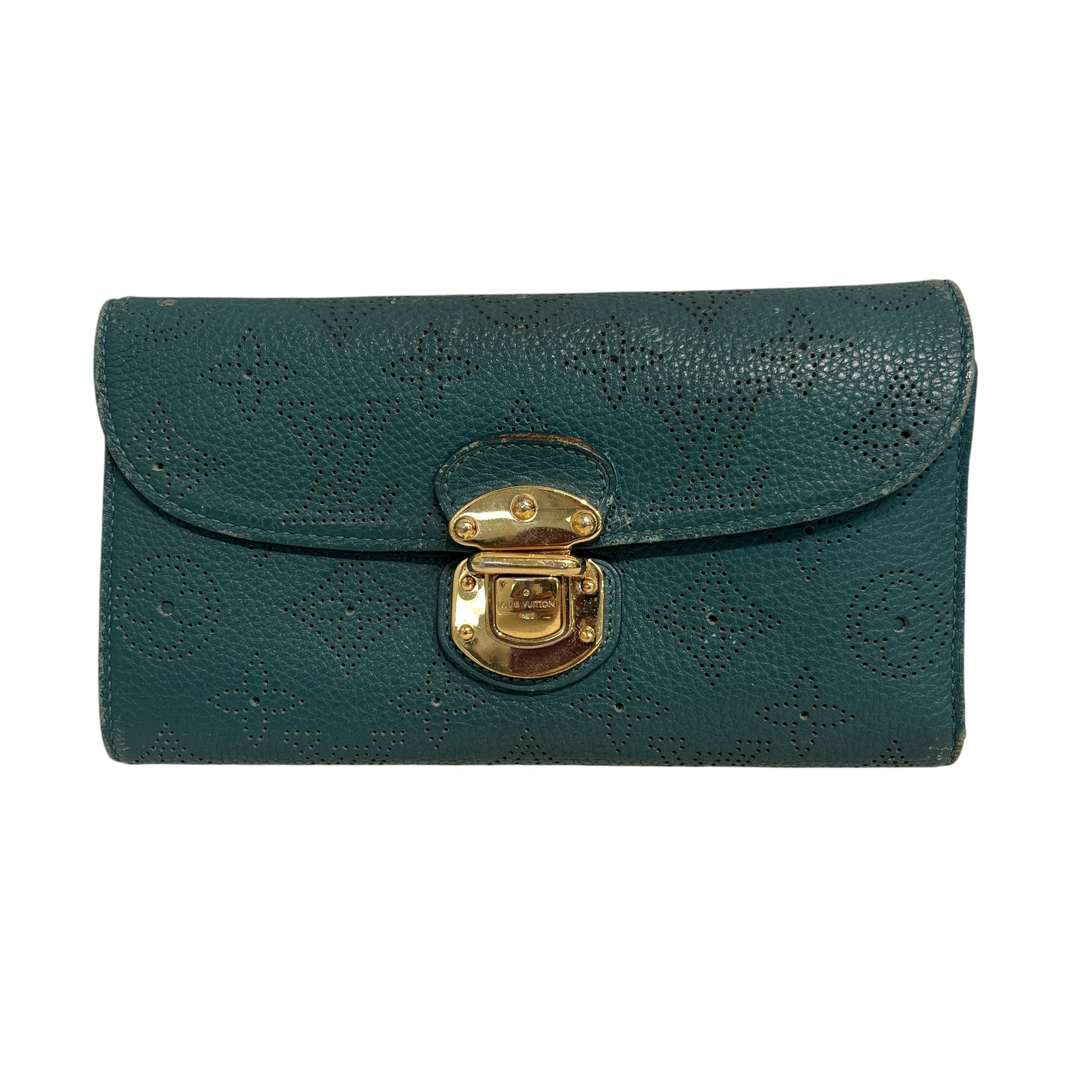LOUIS VUITTON/Long Wallet/Monogram/Leather/BLU/Gold Clasp view 1