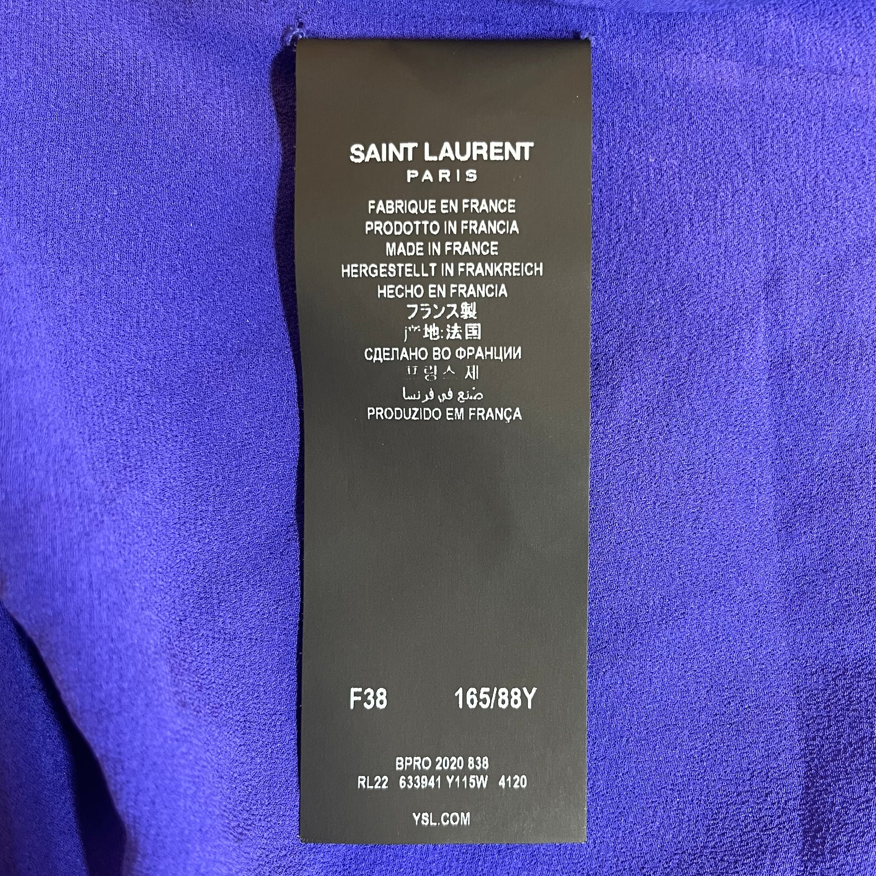SAINT LAURENT/Dress/38/Silk/BLU/RUFFLED SILK CHIFFON WRAP MIDI view 4