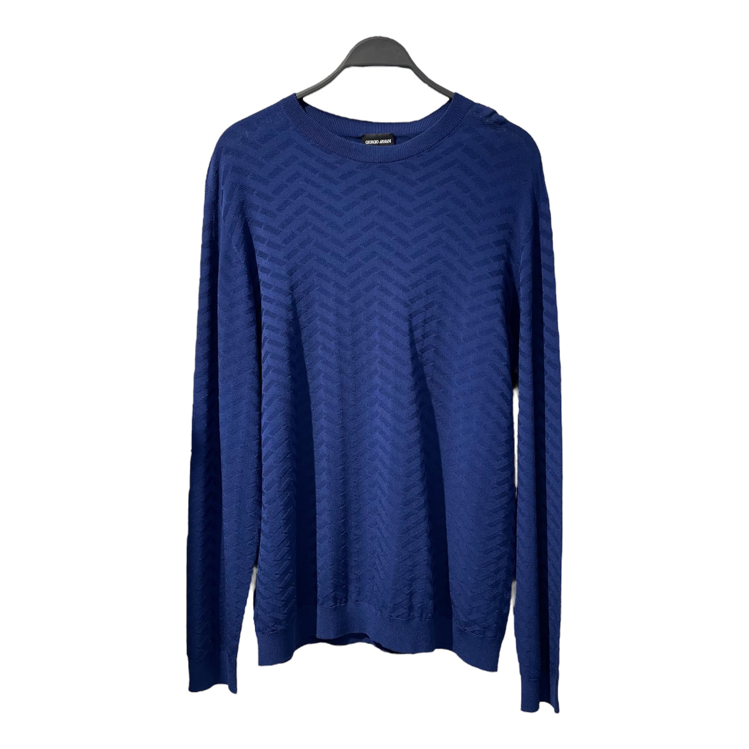 GIORGIO ARMANI/Sweater/56/All Over Print/Polyester/BLU/Viscose Chevron Sweater view 1