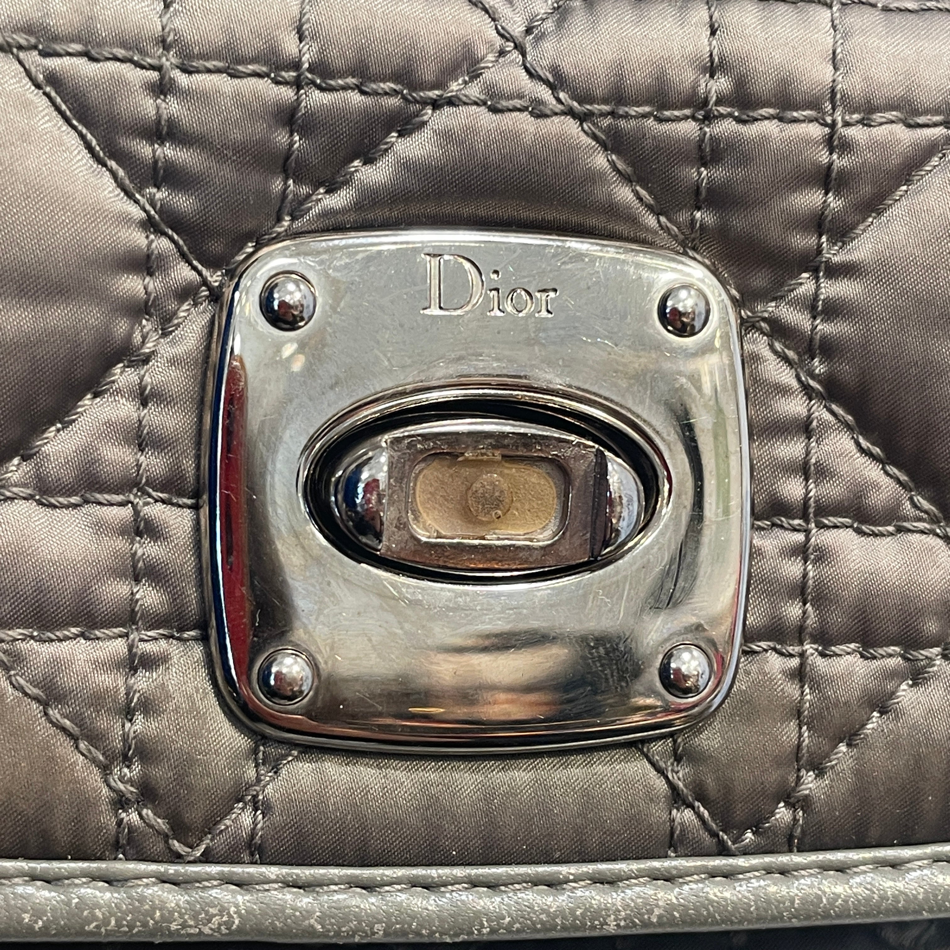 Christian Dior/Tote Bag/Nylon/GRY/Cannage Charming Lock Bag view 5