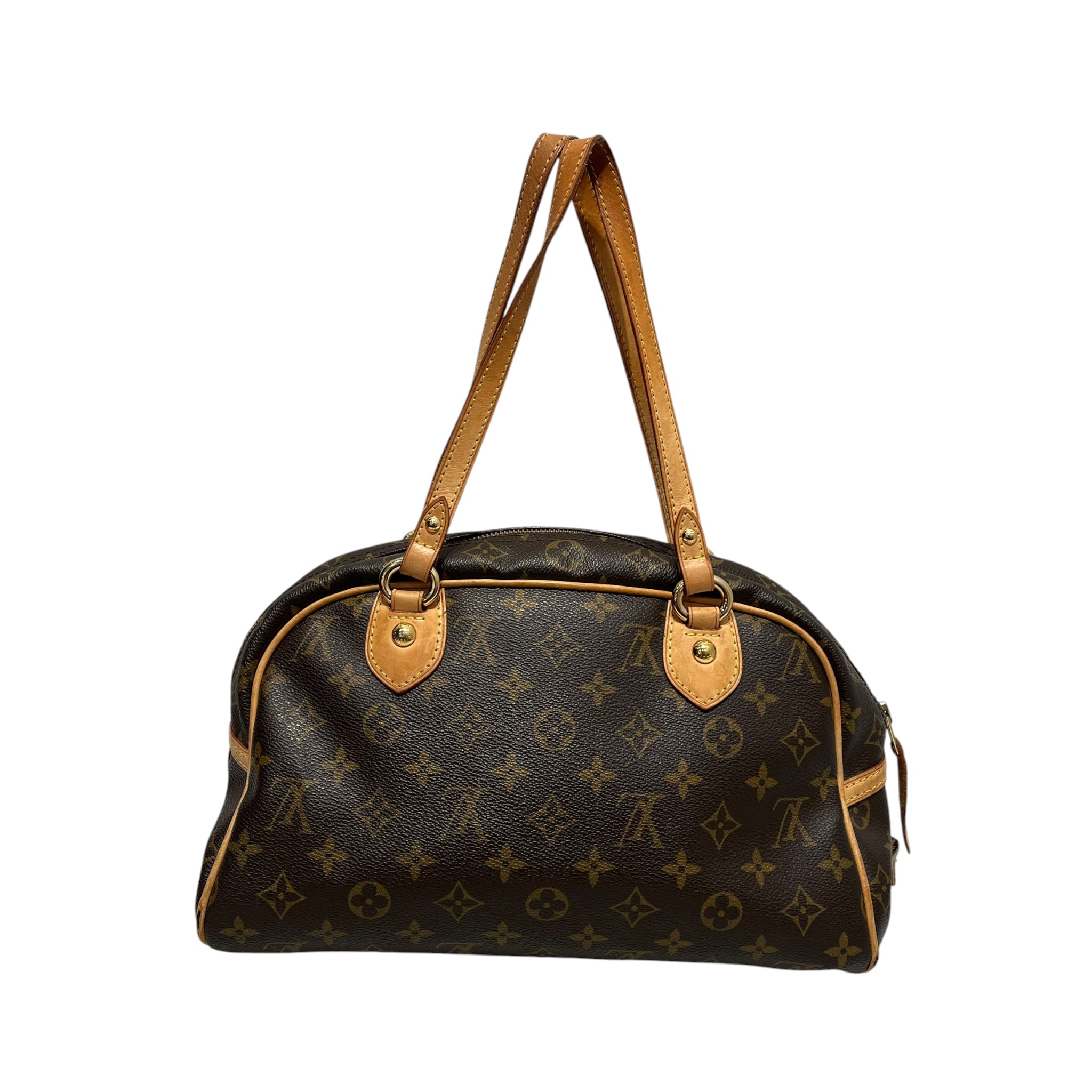 LOUIS VUITTON/Hand Bag/Monogram/Leather/BRW/Montorgueil PM Brown Shoulder view 2