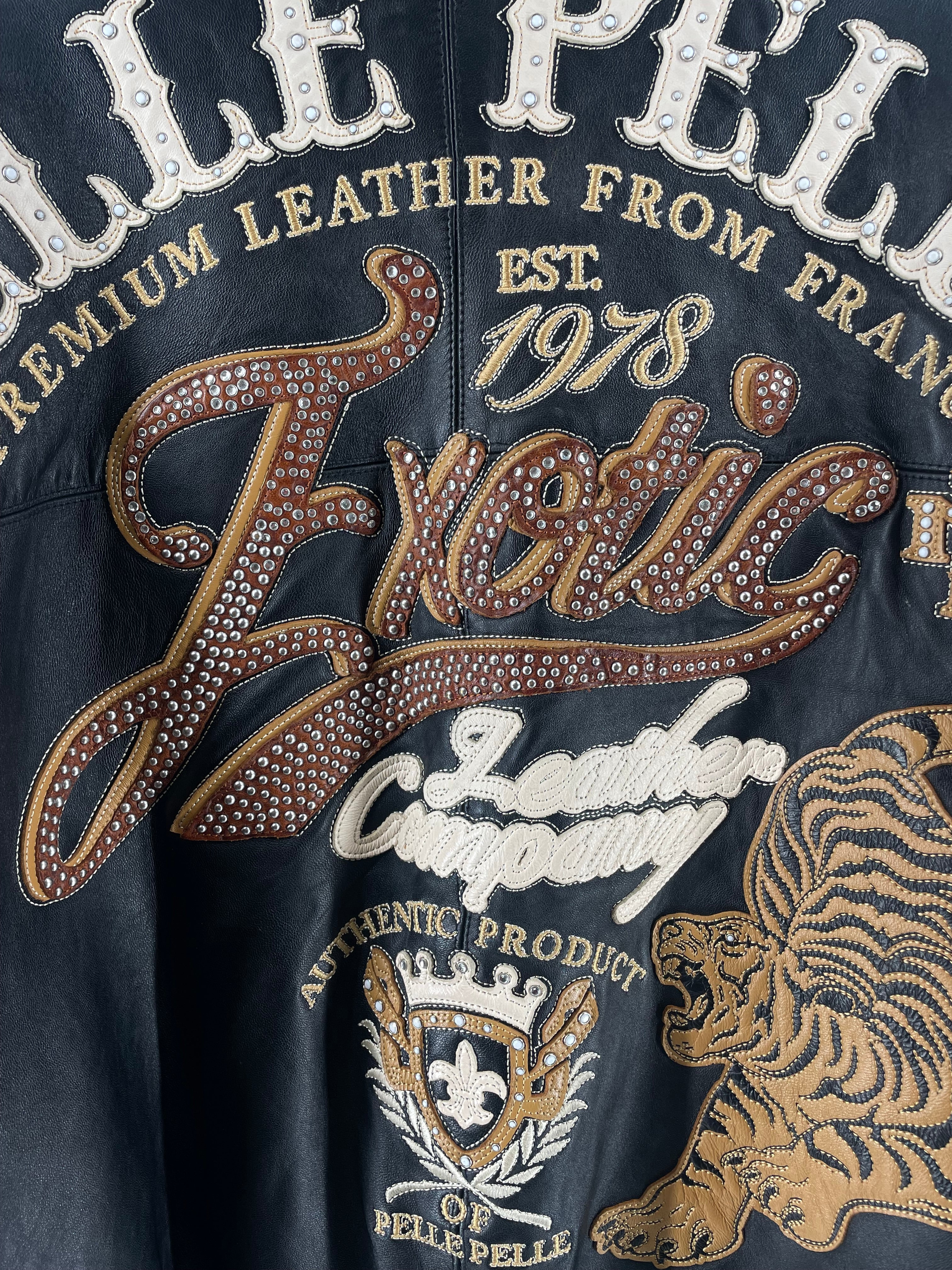 Pelle Pelle/Leather Jkt/56/Leather/BLK/EXOTIC 1978 LEATHER EMBROIDERY view 4