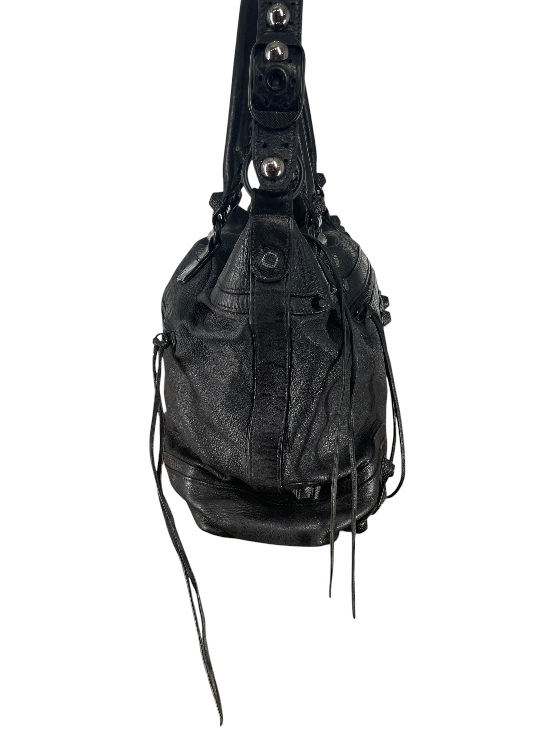 BALENCIAGA/Bag/Leather/BLK/BLK CITY BAG WITH STRAPS view 5