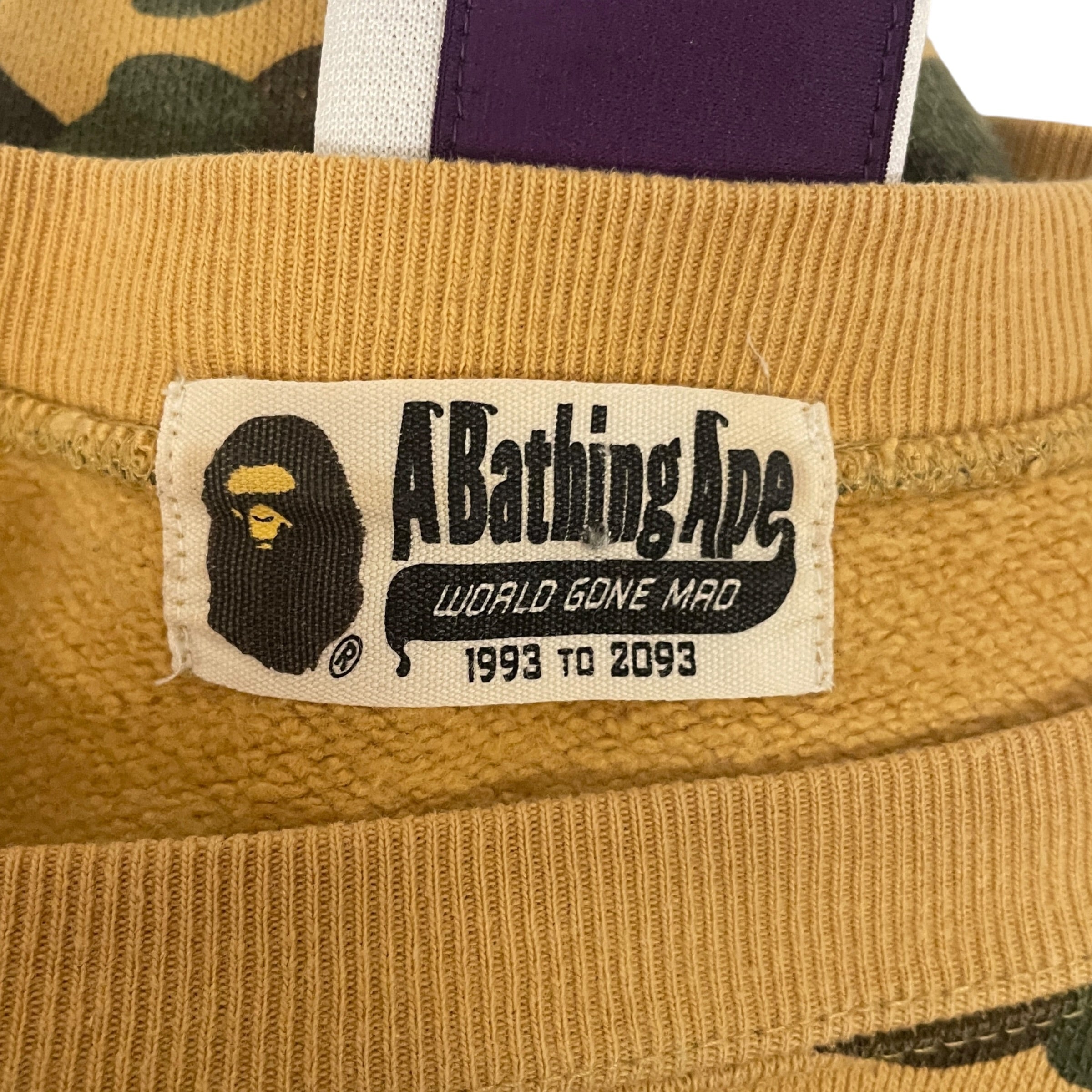 A BATHING APE/Sweatshirt/Camouflage/Cotton/CML/PURPLE & WHITE STRIPES ON SIDE view 3
