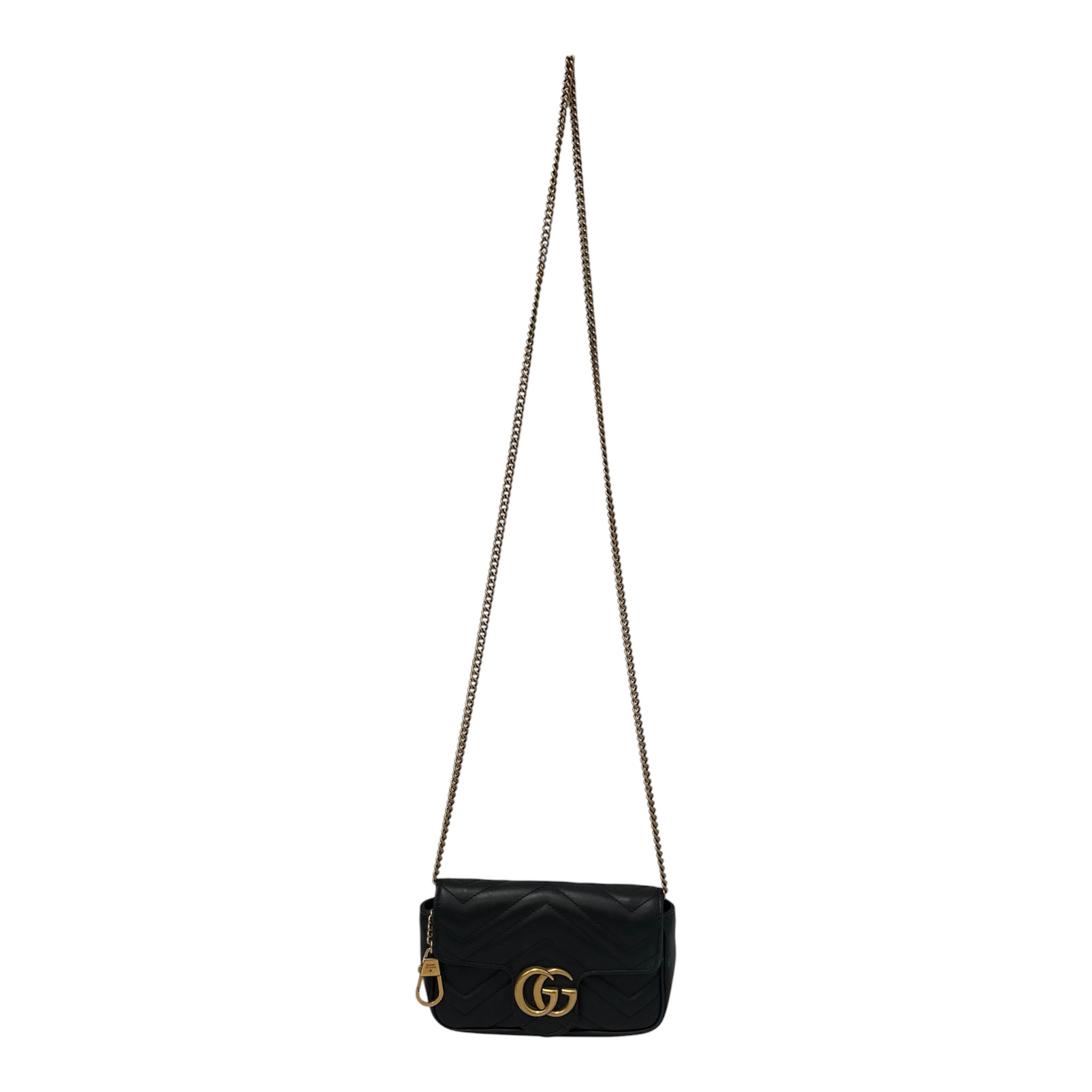 GUCCI/Cross Body Bag/Leather/BLK/MARMONT MINI QUILTED 476433 view 1