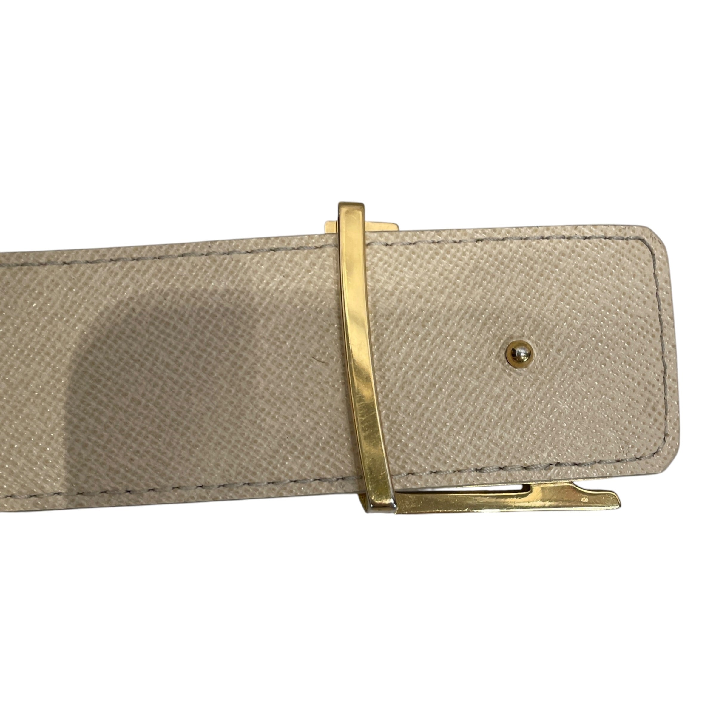 LOUIS VUITTON/Belt/Monogram/Leather/BEG/NAVY MONOGRAM GLD BUCKLE view 3