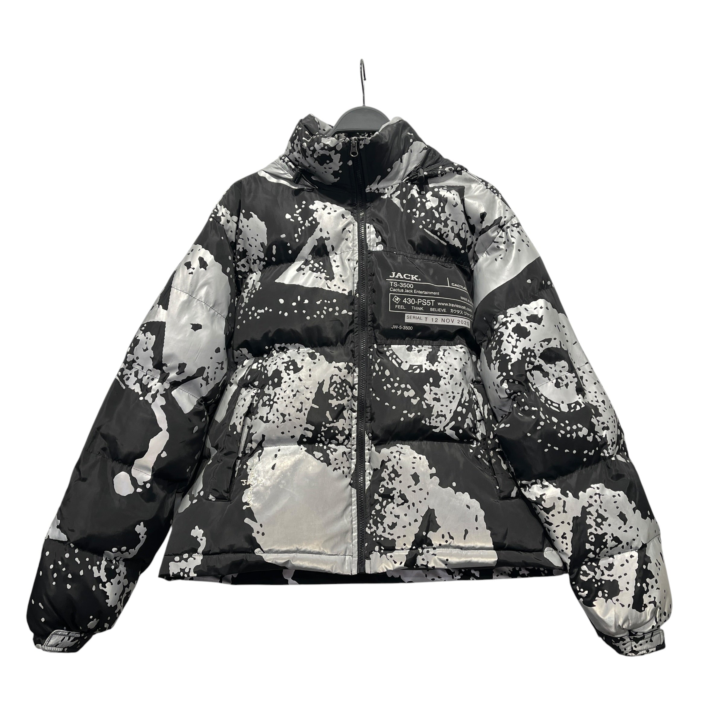 TRAVIS SCOTT/Puffer Jkt/M/Nylon/BLK/REFLECTIVE PUFF view 1