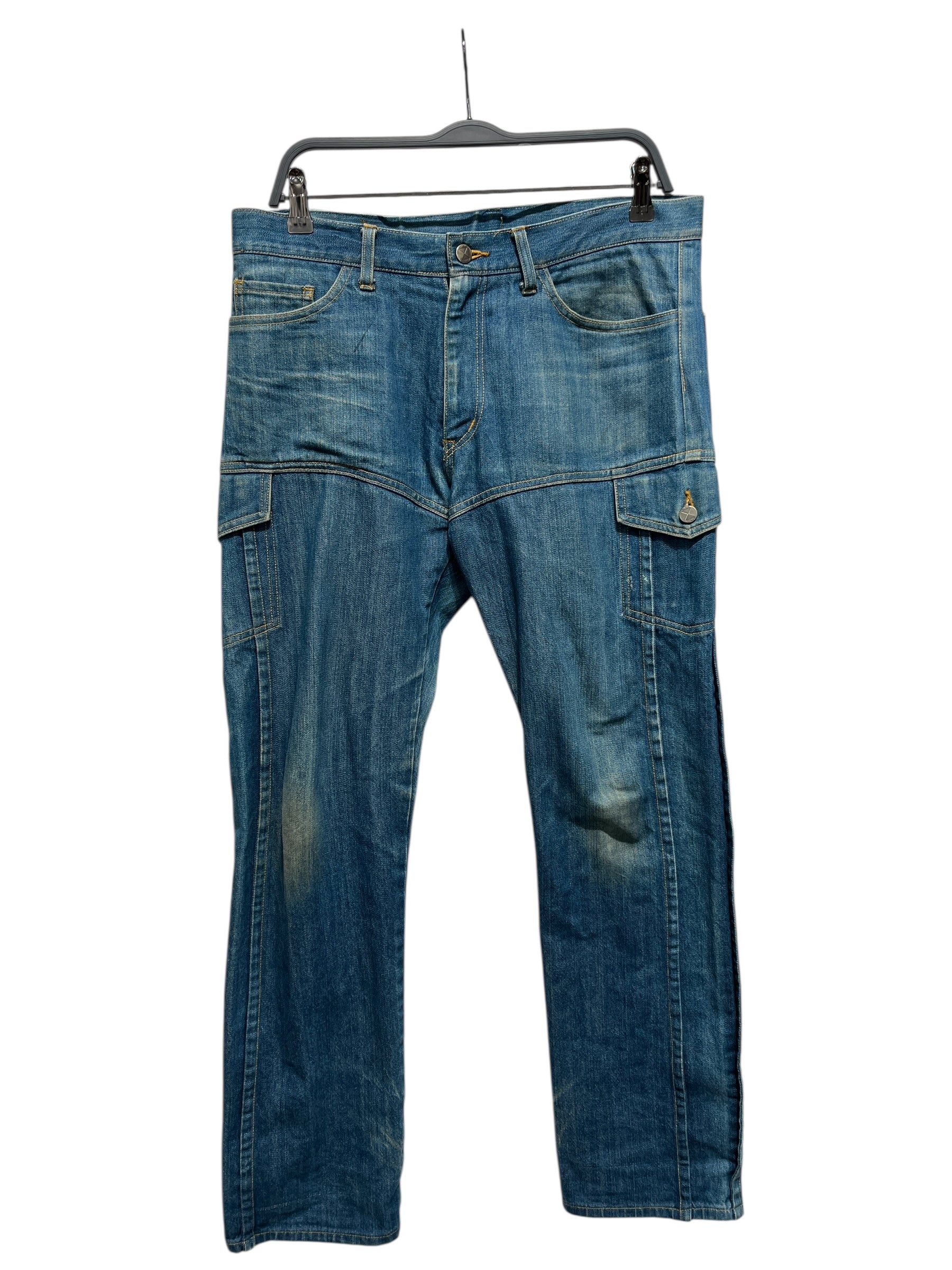 FINAL HOME/Pants/S/Cotton/BLU/TRUCKER DENIM CARGO view 1