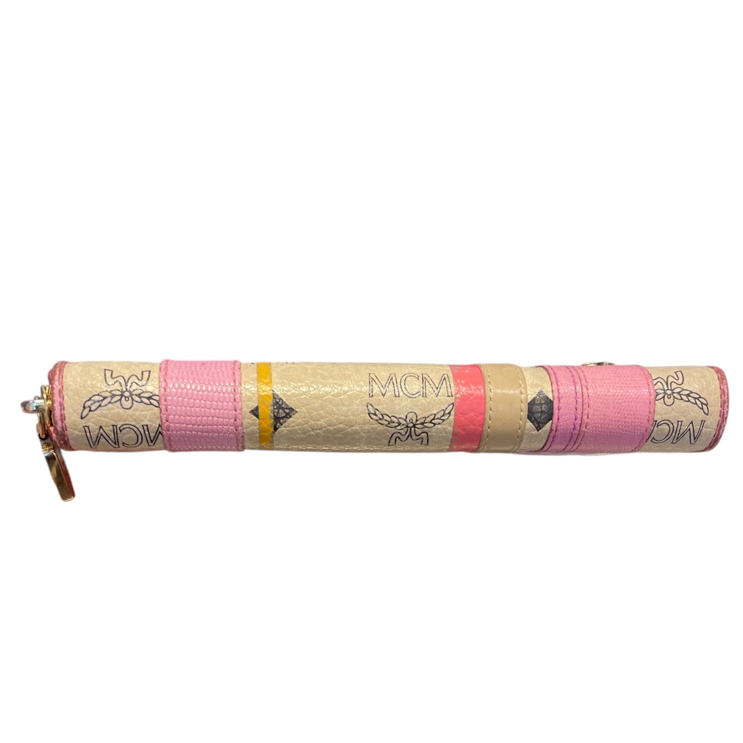 MCM/Long Wallet/Monogram/Leather/CRM/PINK W YELLOW STRIPE view 3