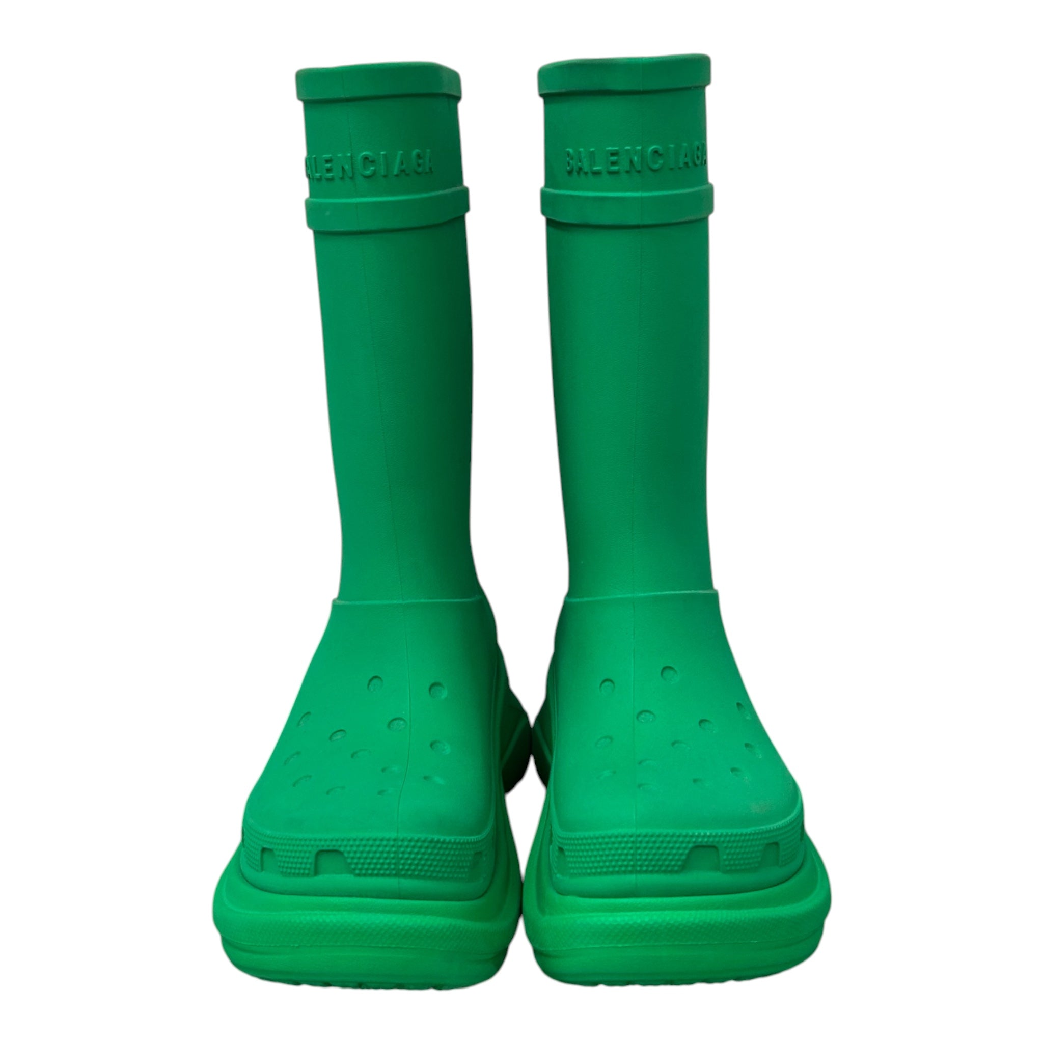 BALENCIAGA/crocs/Rain Boots/EU 37/GRN/RUBBER PUDDLE view 4