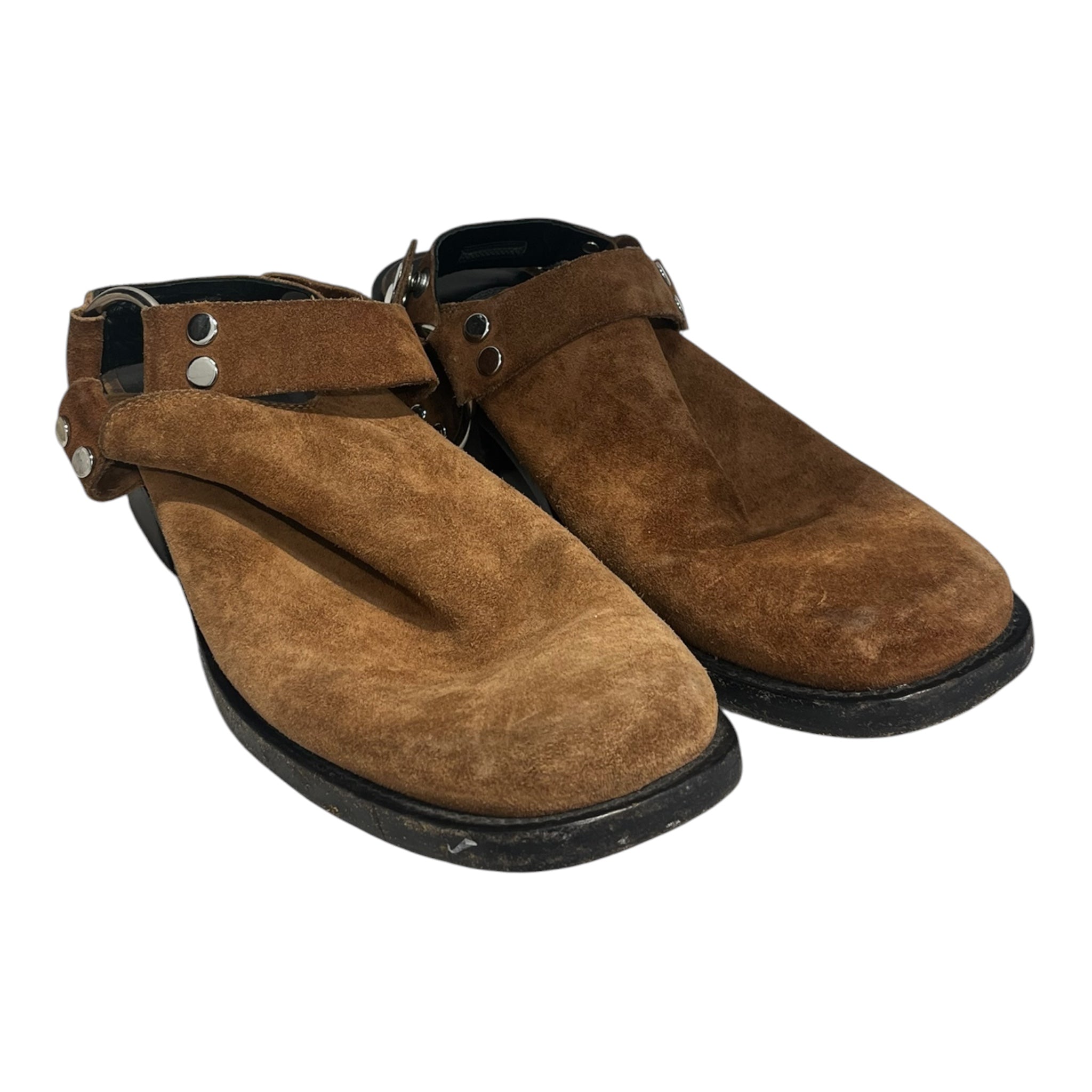 BALENCIAGA/Shoes/EU 43/inSuede/CML/CAMEL SUEDE SQUARED TOE MULE view 1