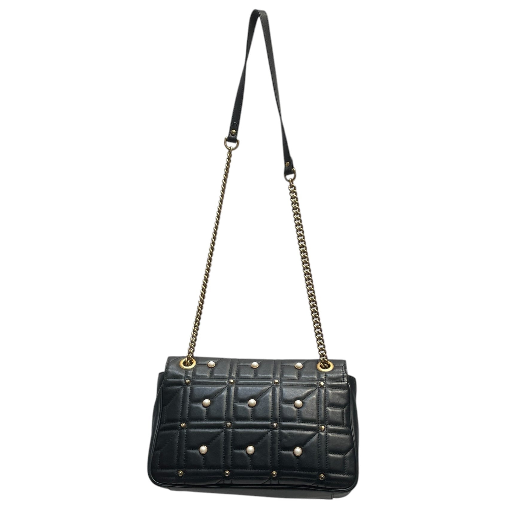 GUCCI/Cross Body Bag/Leather/BLK/Marmont Pearl Bag view 2
