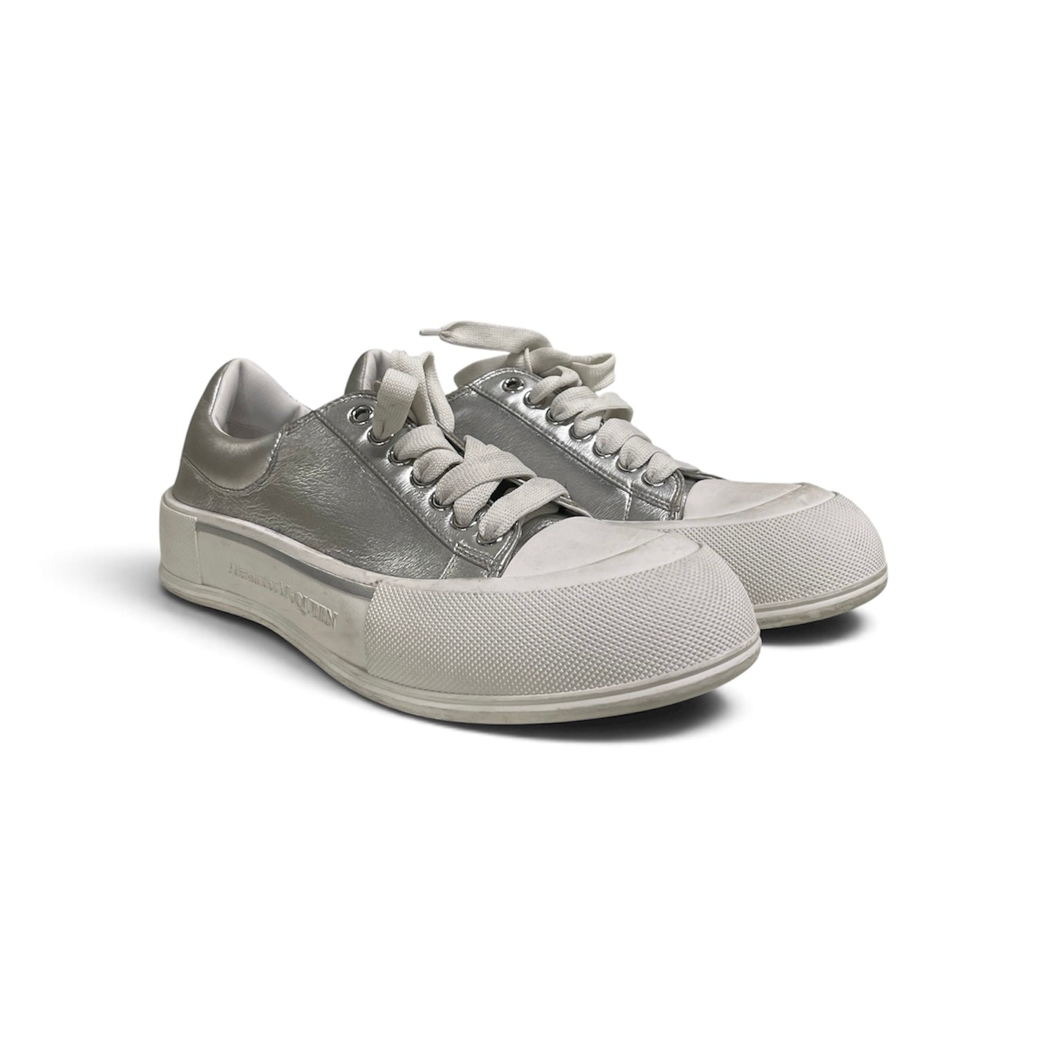 Alexander McQueen/Low-Sneakers/EU 44/SLV/deck pilmsoll view 1