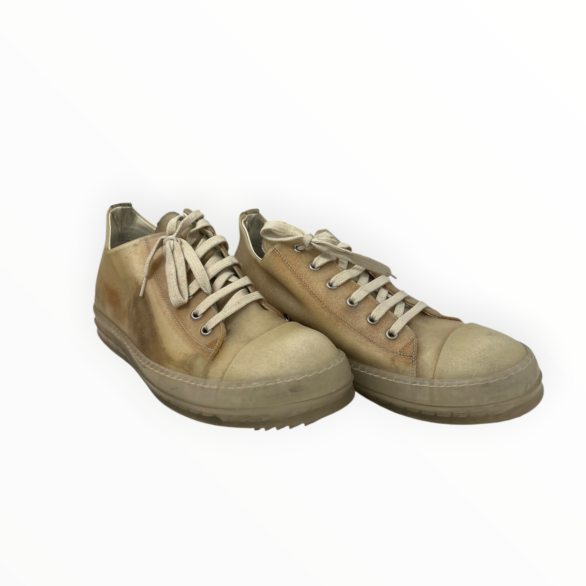 Rick Owens/Low-Sneakers/EU 43/Leather/BEG/EDFU TRANSPARENT RAMONE LOW view 1