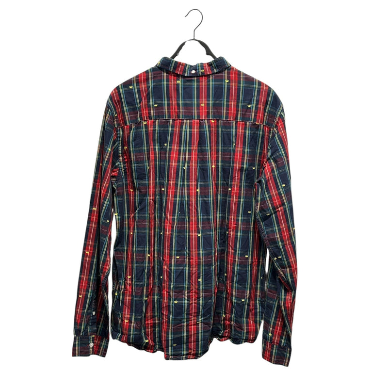 STUSSY/LS Shirt/XL/Cotton/NVY/Plaid/Crown Flannel