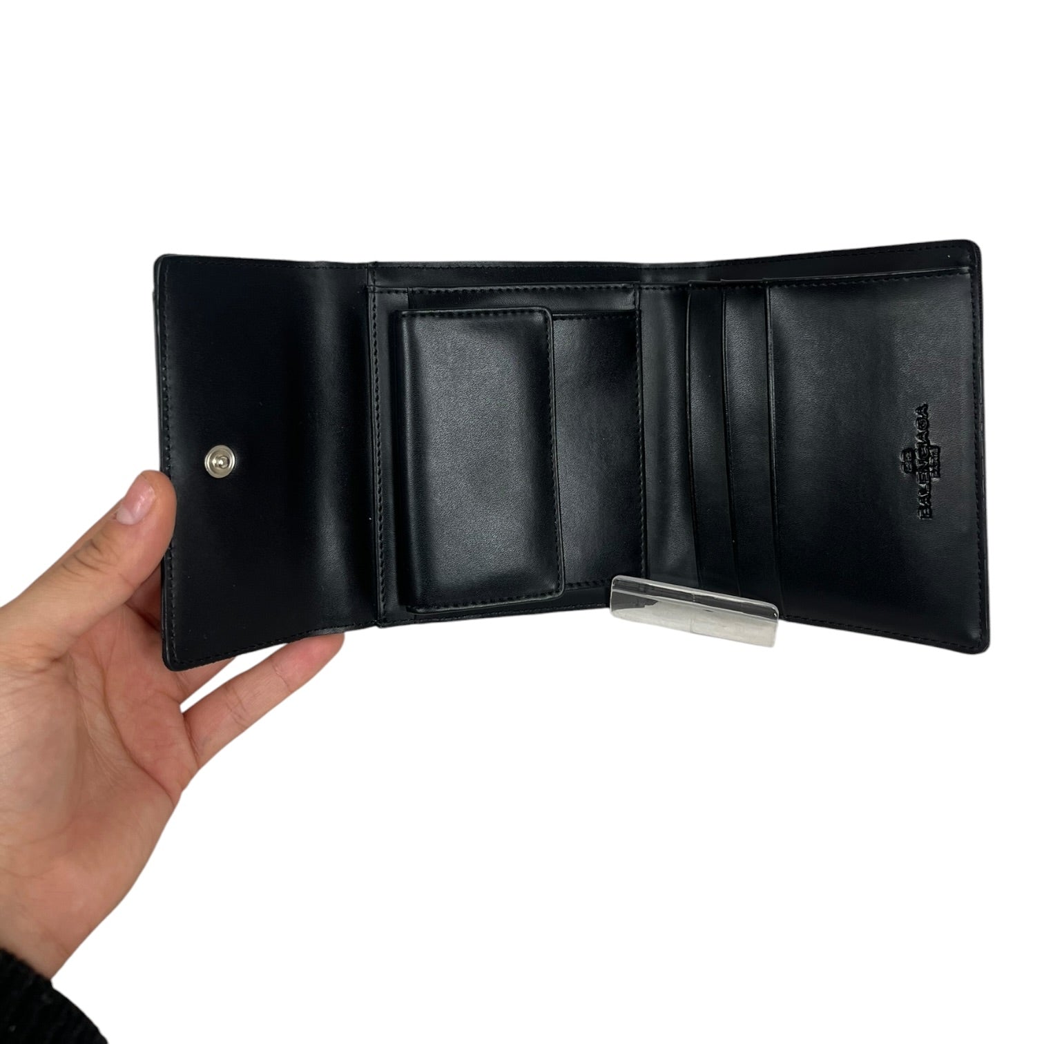 BALENCIAGA/Trifold Wallet/Monogram/BLK/M's/ view 3