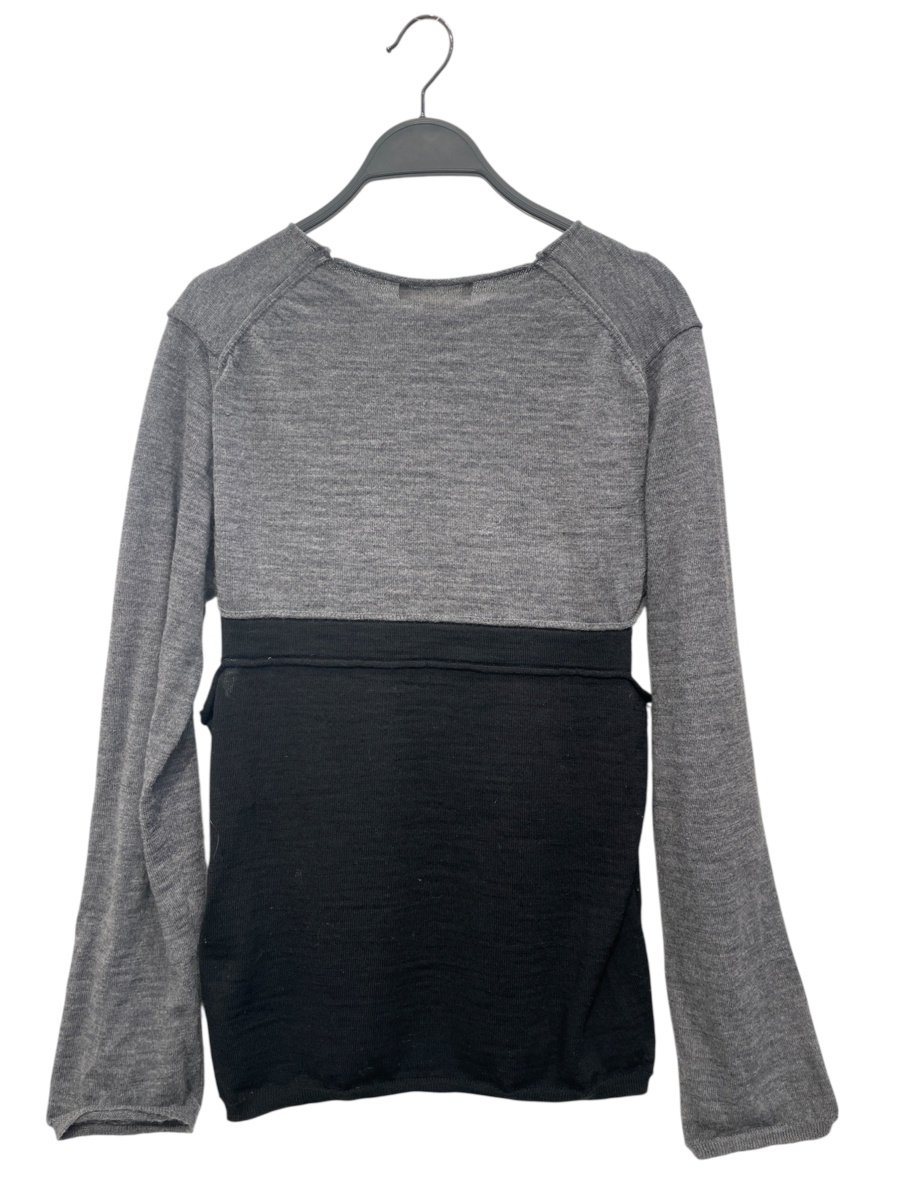 COMME des GARCONS SHIRT/Sweater/S/Wool/GRY/CUT-OUT SIDE view 2