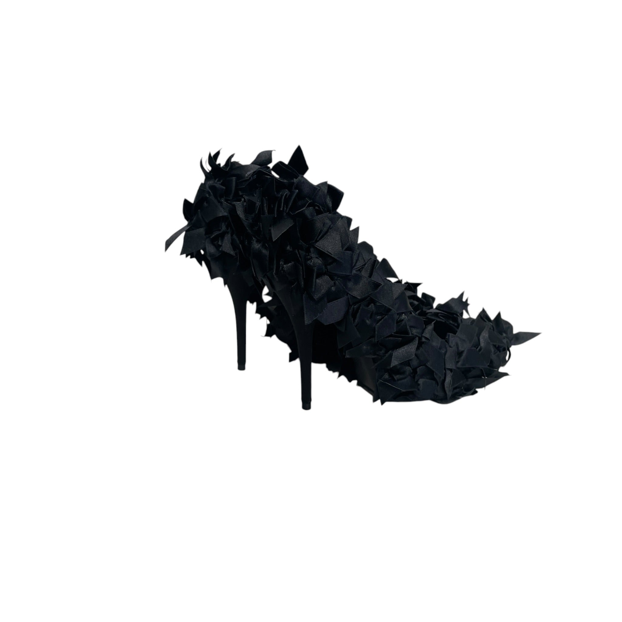 BALENCIAGA/Heels/EU 38.5/Leather/BLK/BOW ALL OVER HEEL view 3