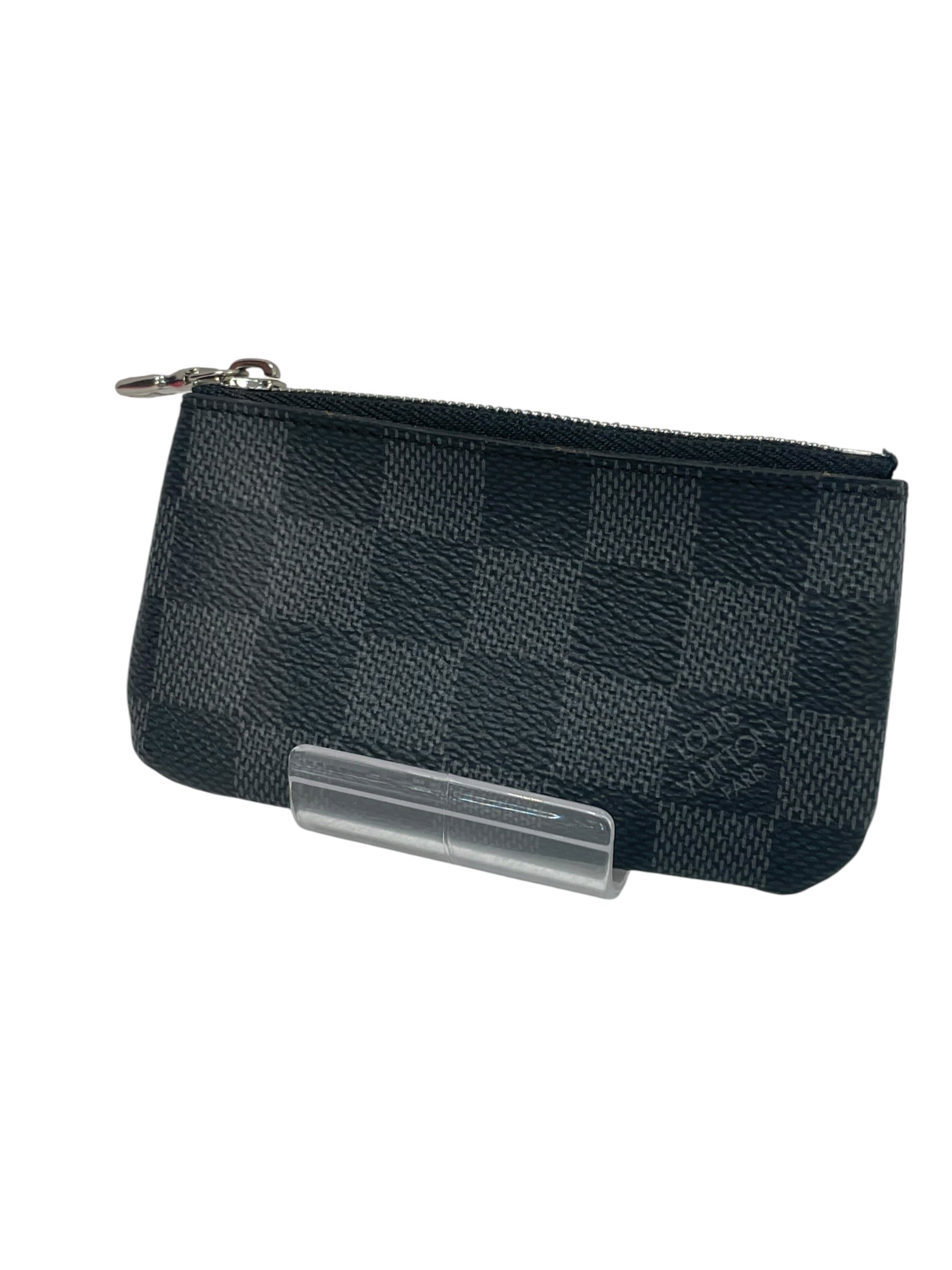 LOUIS VUITTON/Coin Wallet/All Over Print/Leather/BLK/M's/clip key pouch damier ebene view 2