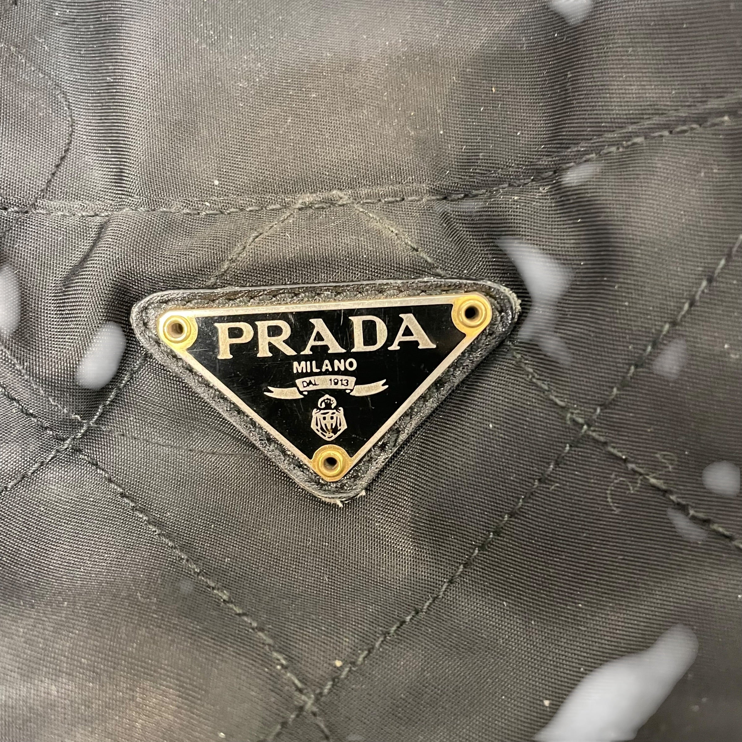 PRADA/Pouch/Nylon/BLK/tessuto quilted chain view 5