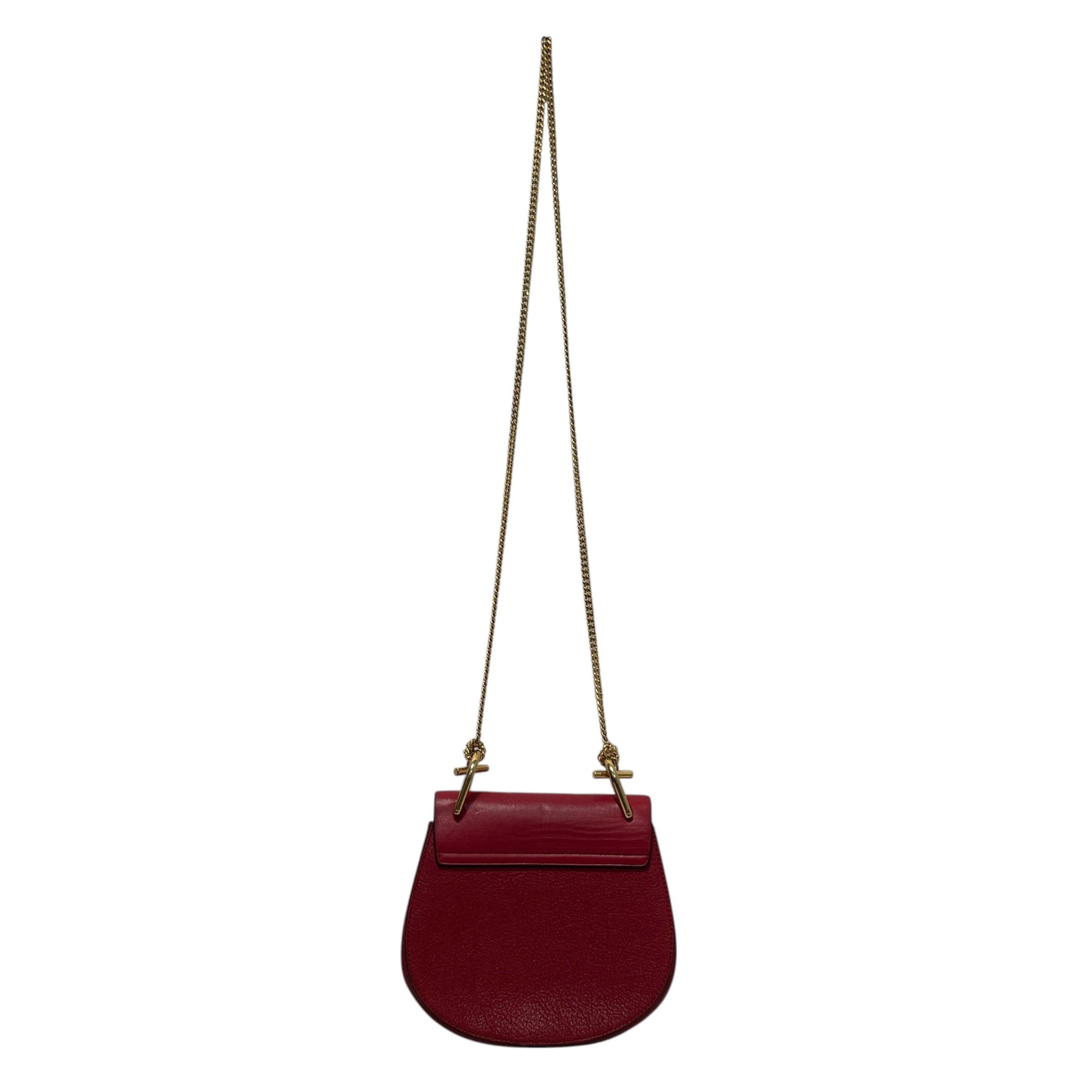 Chloe/Cross Body Bag/Leather/RED/Drew Crossbody Bag view 2
