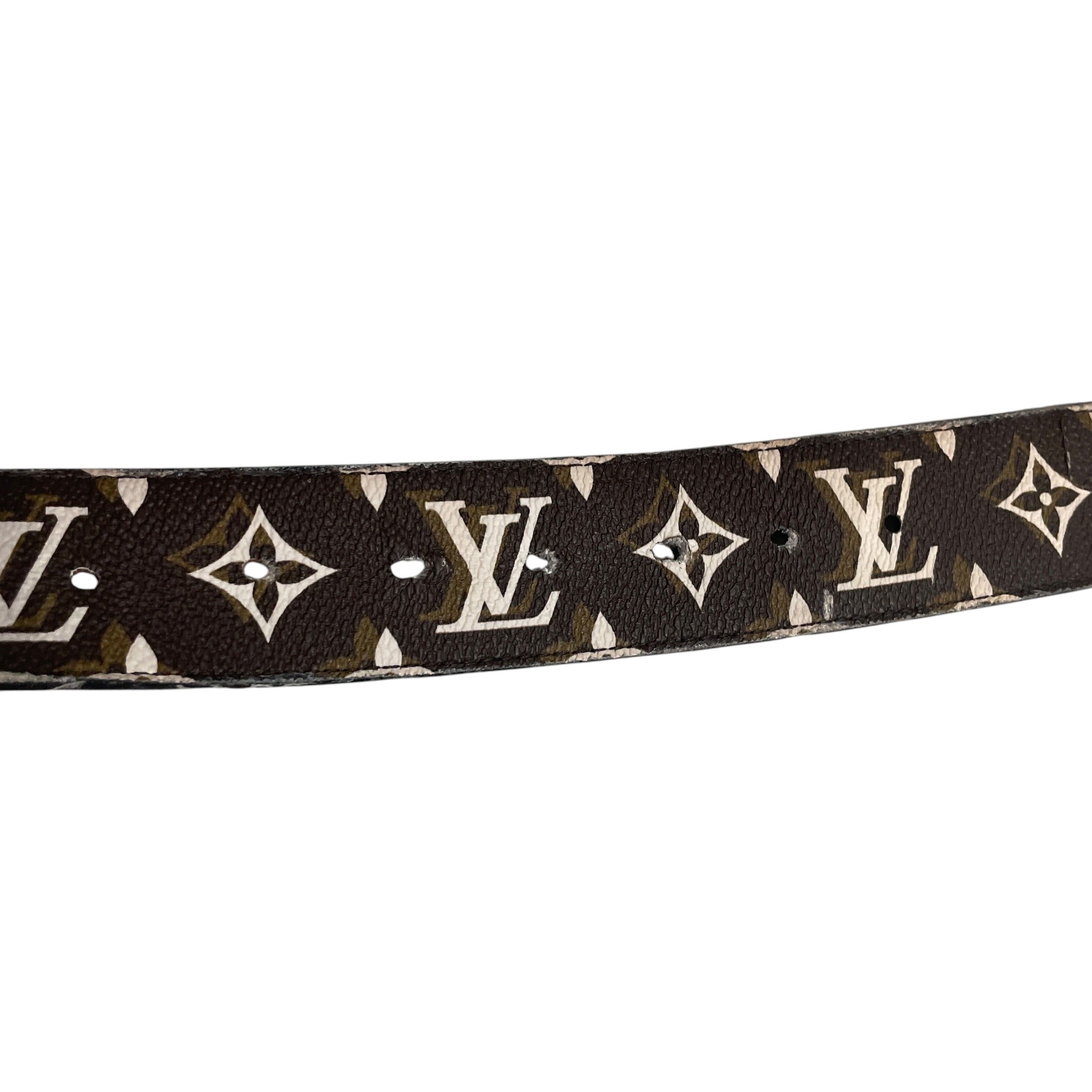LOUIS VUITTON/Belt/Monogram/Leather/BRW/M's/VIRGIL ABLOH BLK BUCKLE view 4