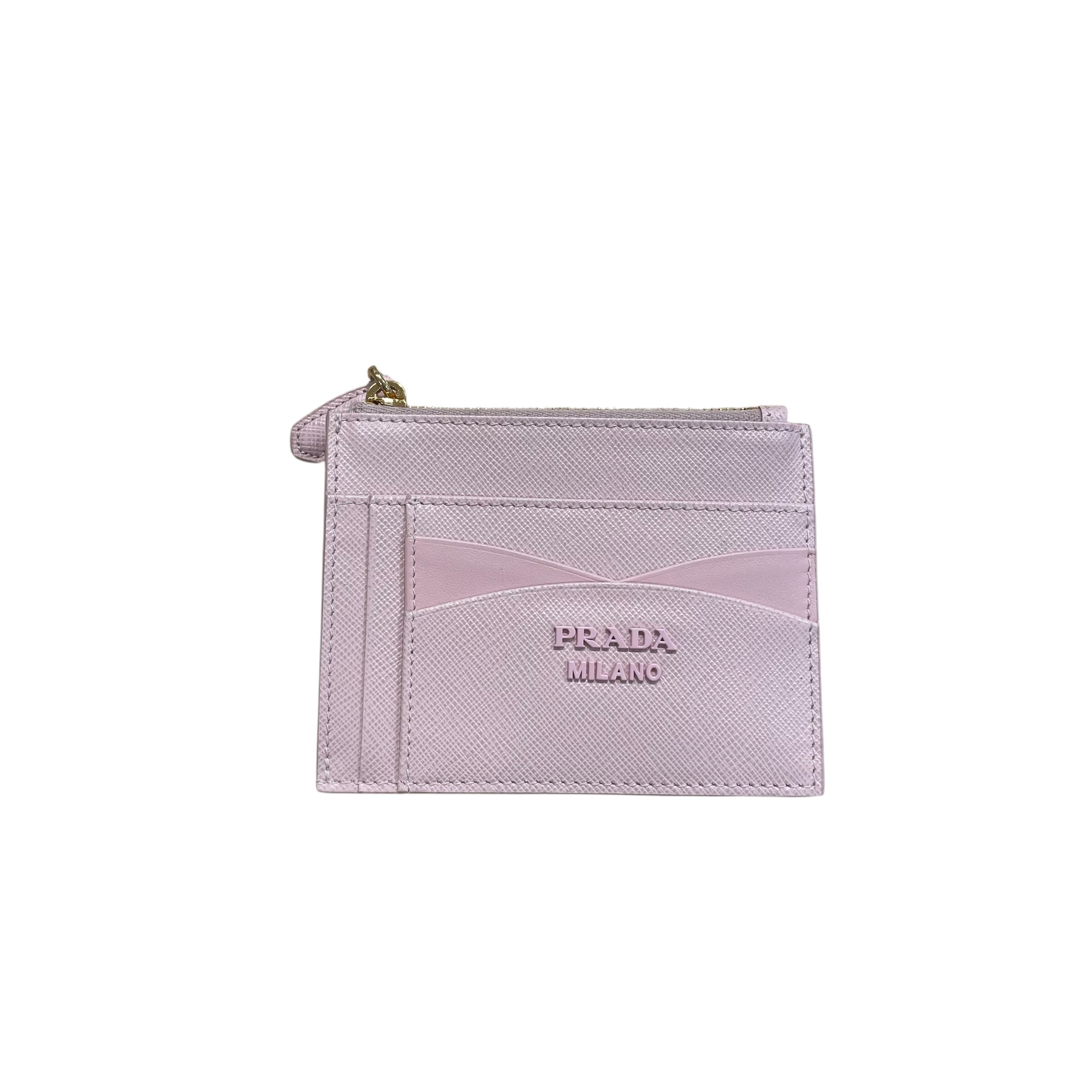 PRADA/Wallet/Leather/PNK/PINK SAFFIANO CARD CASE view 1