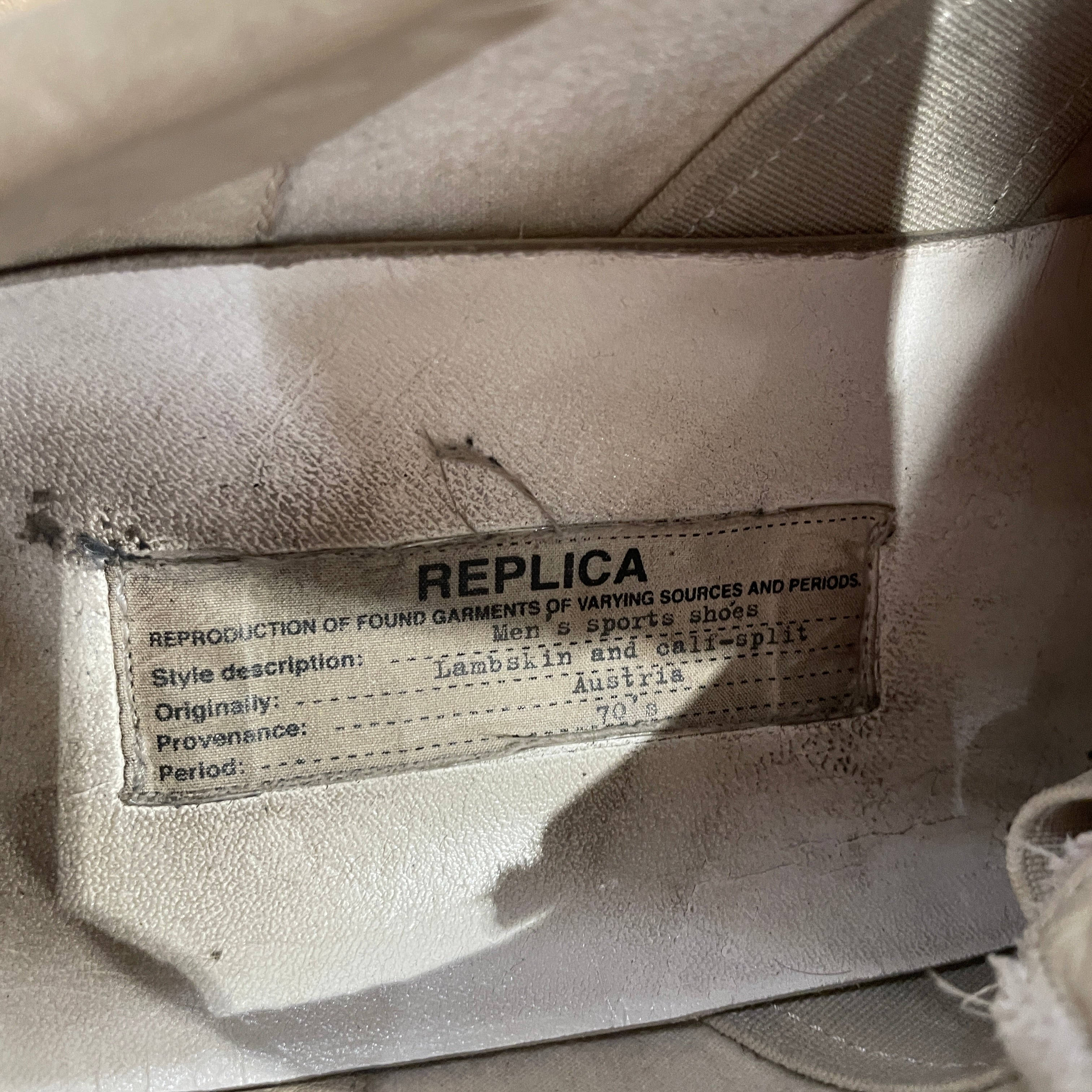 Maison Margiela/Low-Sneakers/EU 44/Leather/CRM/replica view 5