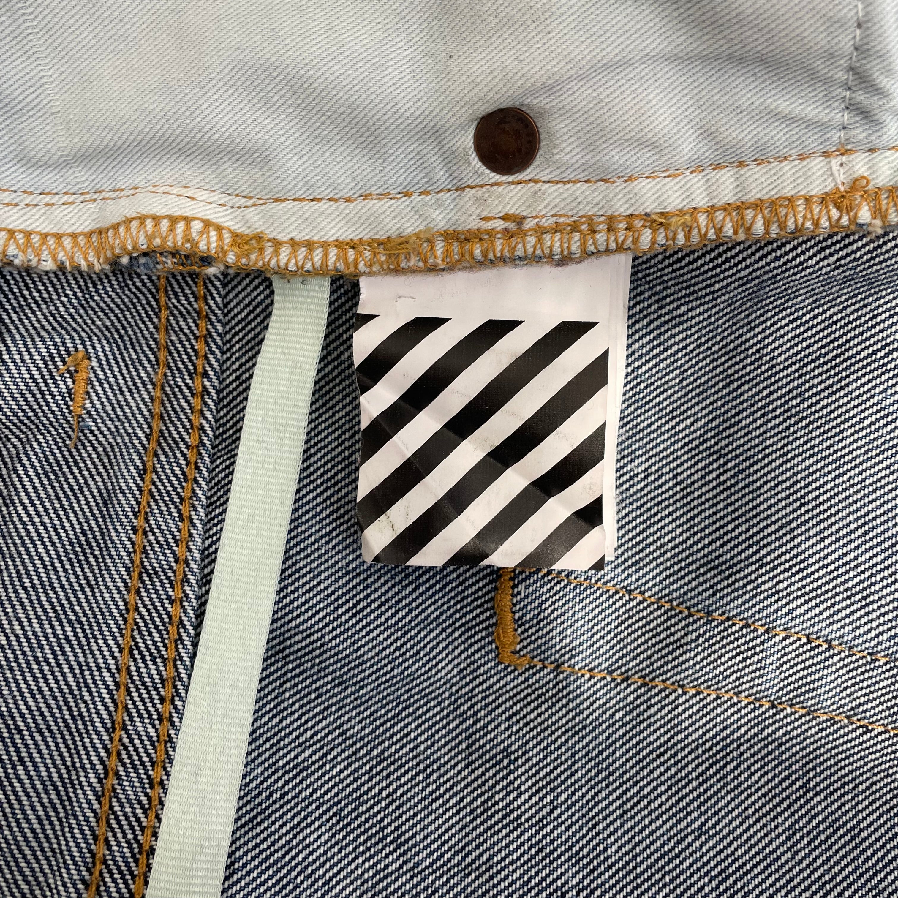 OFF-WHITE/Pants/34/Denim/BLU/embroidered logo view 4