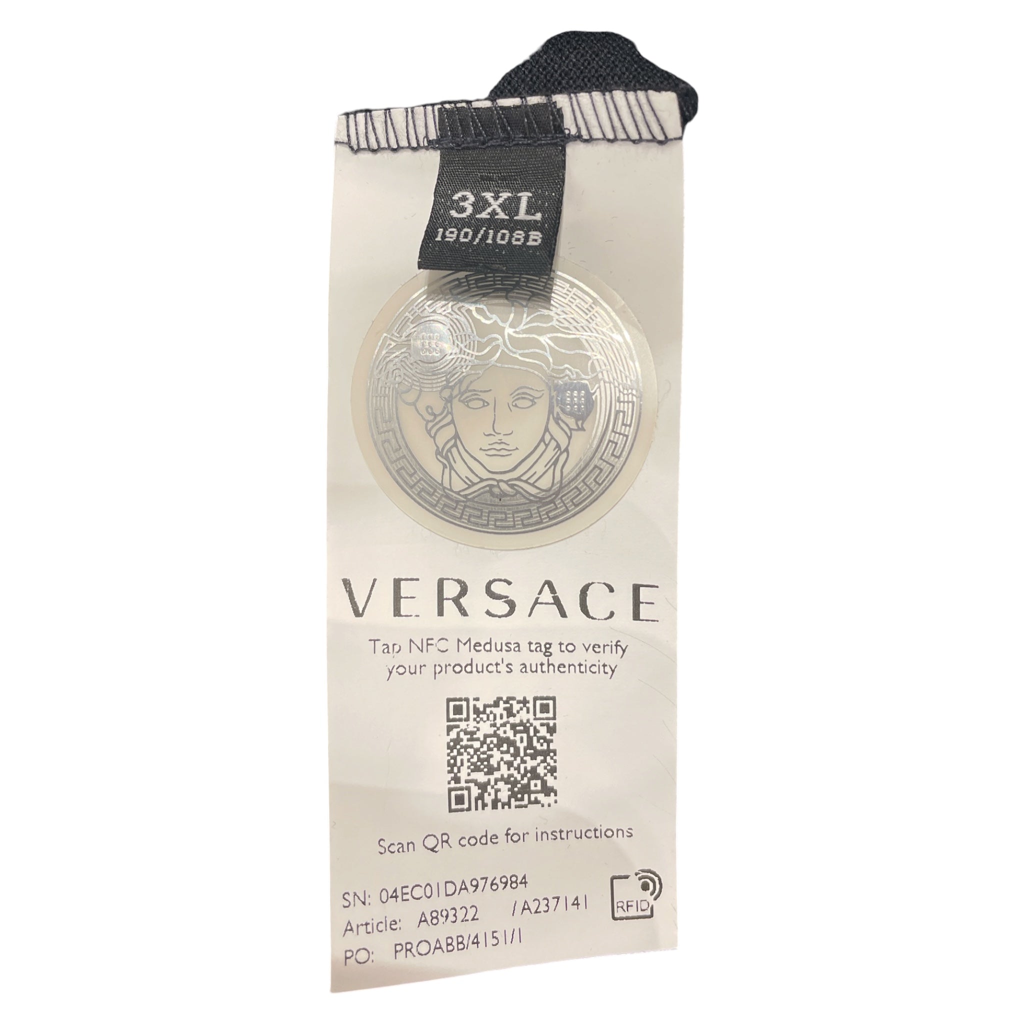 VERSACE/Polo Shirt/XXXL/Cotton/NVY/ocean print collar view 4