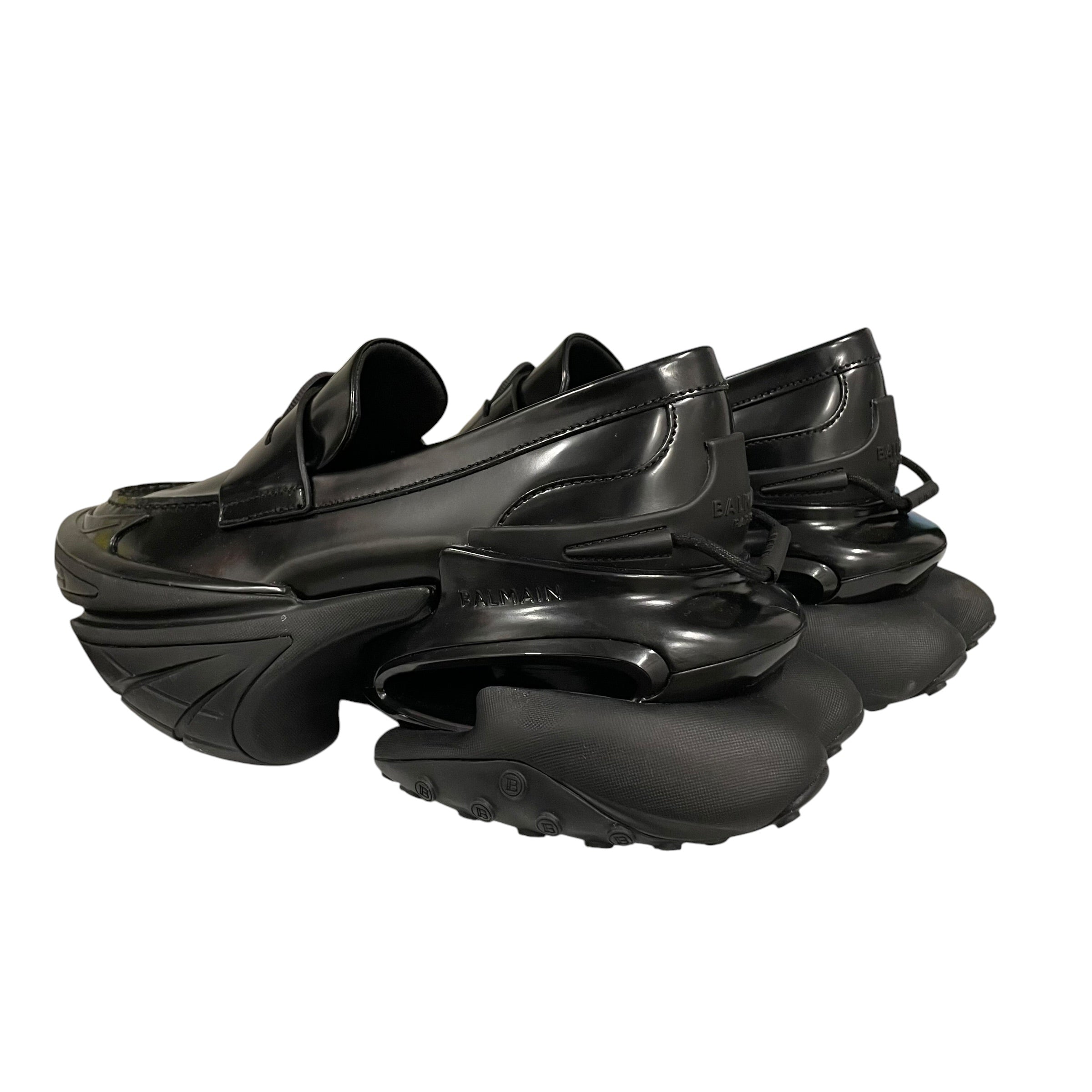 BALMAIN/Loafers/US 12/Leather/BLK/unicorn loafers view 2