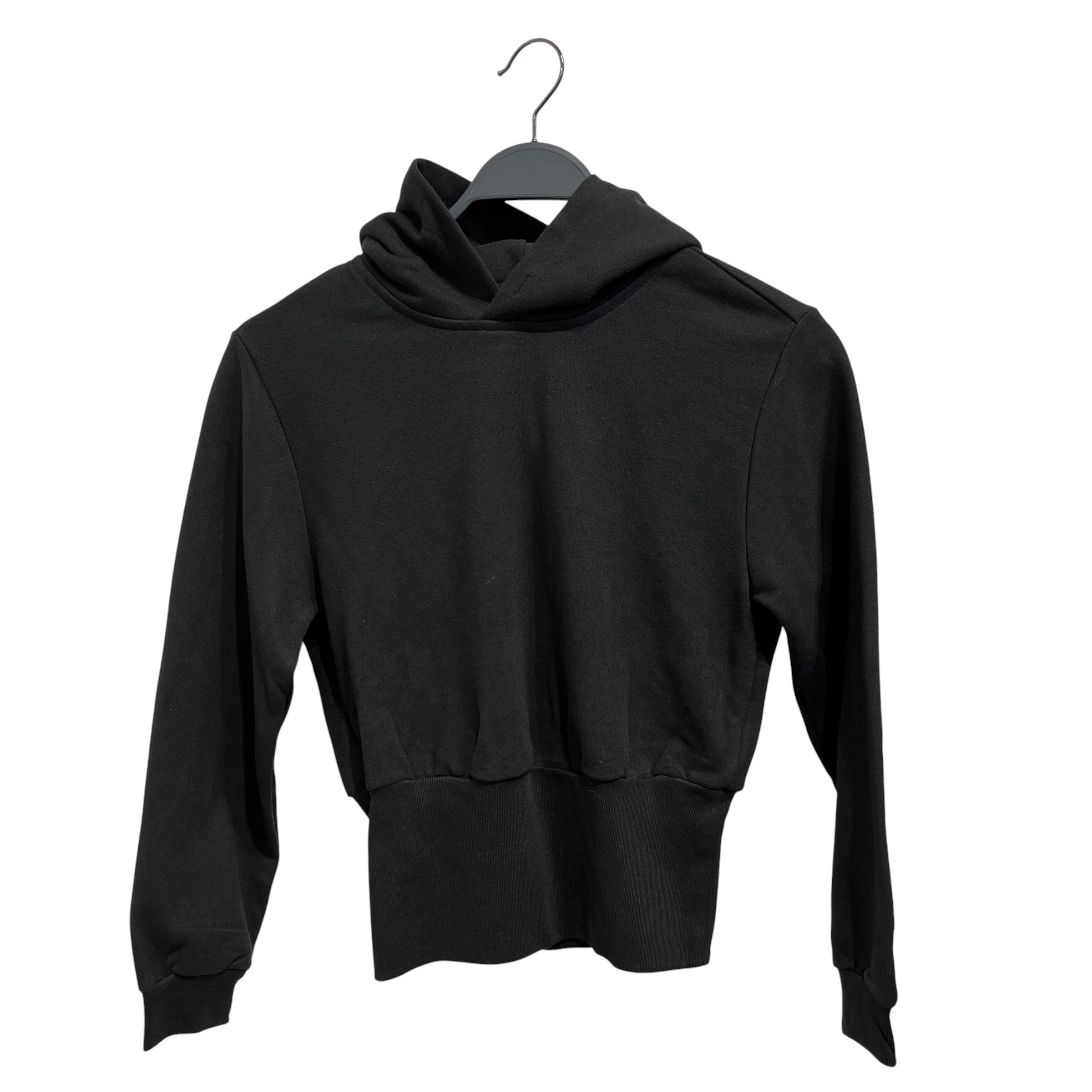 BALENCIAGA/Hoodie/S/Cotton/BLK/Pullover/undersized/cropped plain hoodi view 1