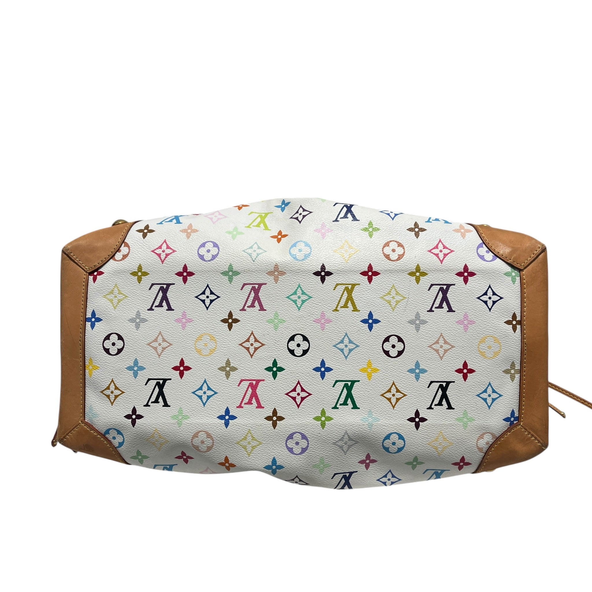 LOUIS VUITTON/Hand Bag/Leather/WHT/Multicolore Ursula/Gold detail view 3