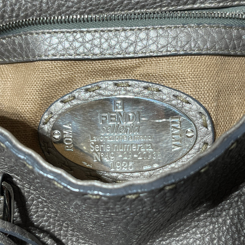 FENDI/Hand Bag/Leather/GRY/selleria linda handle bag