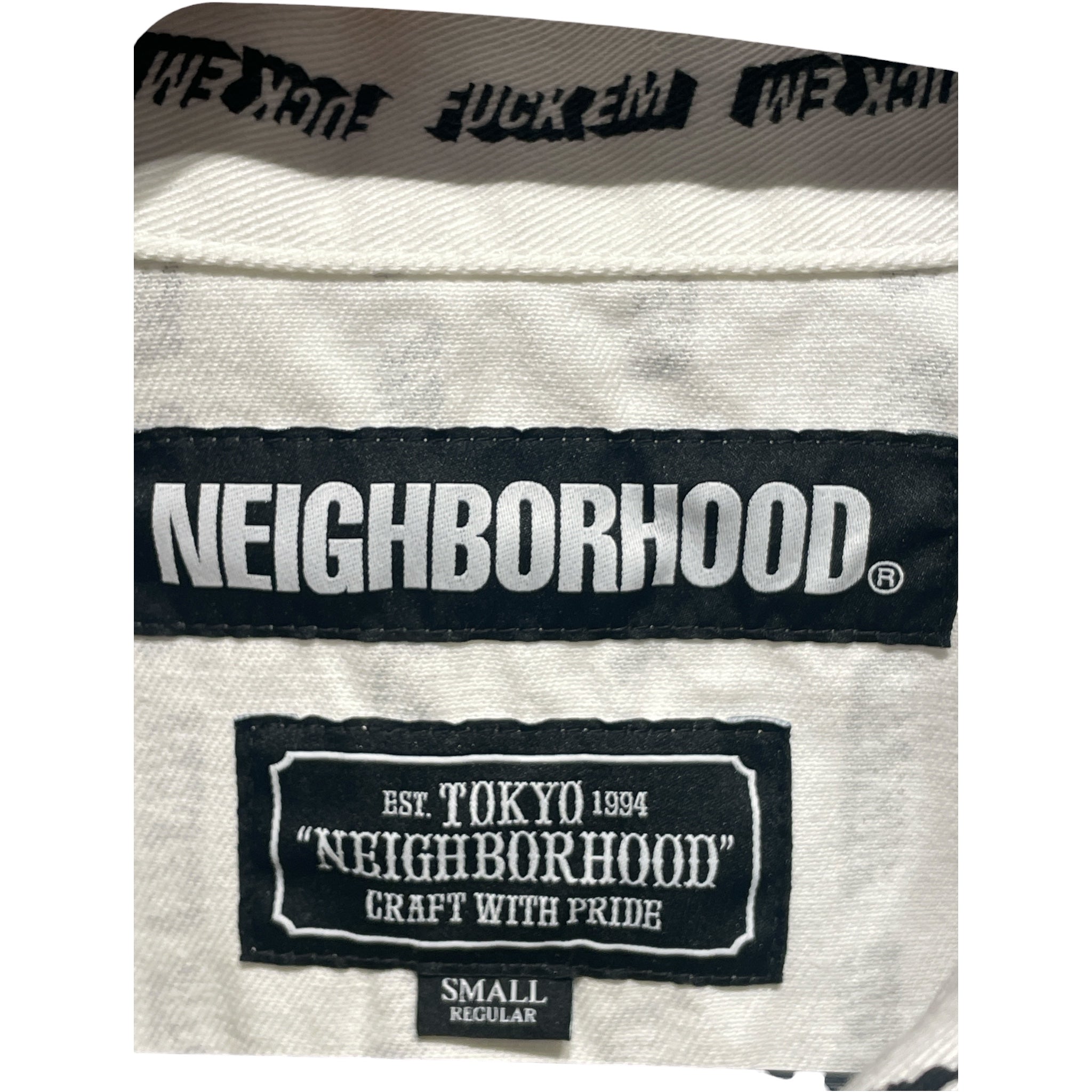 NEIGHBORHOOD/Jacket/S/Cotton/WHT/All Over Print/SLOGAN JACKET view 3
