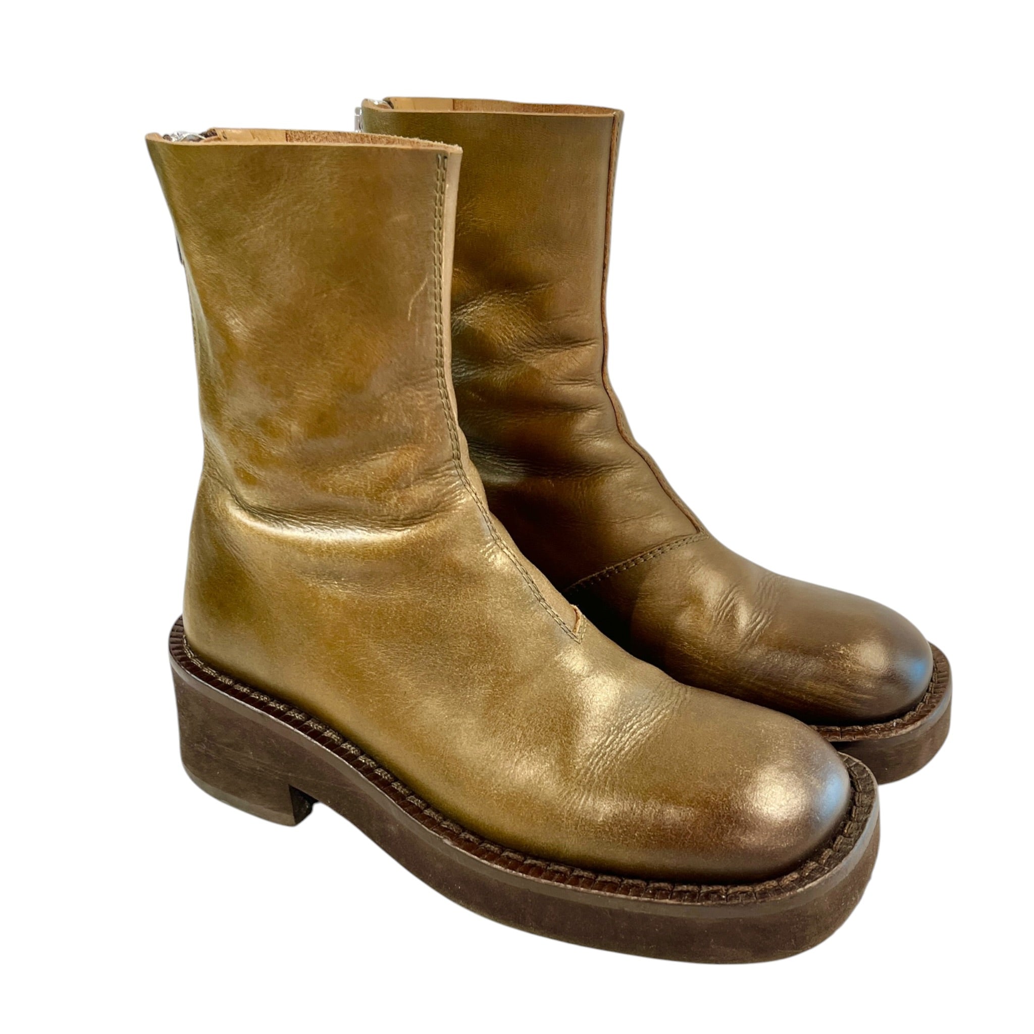 MM6/Biker Boots/EU 36/GRN/OLIVE ANKLE BOOT view 1