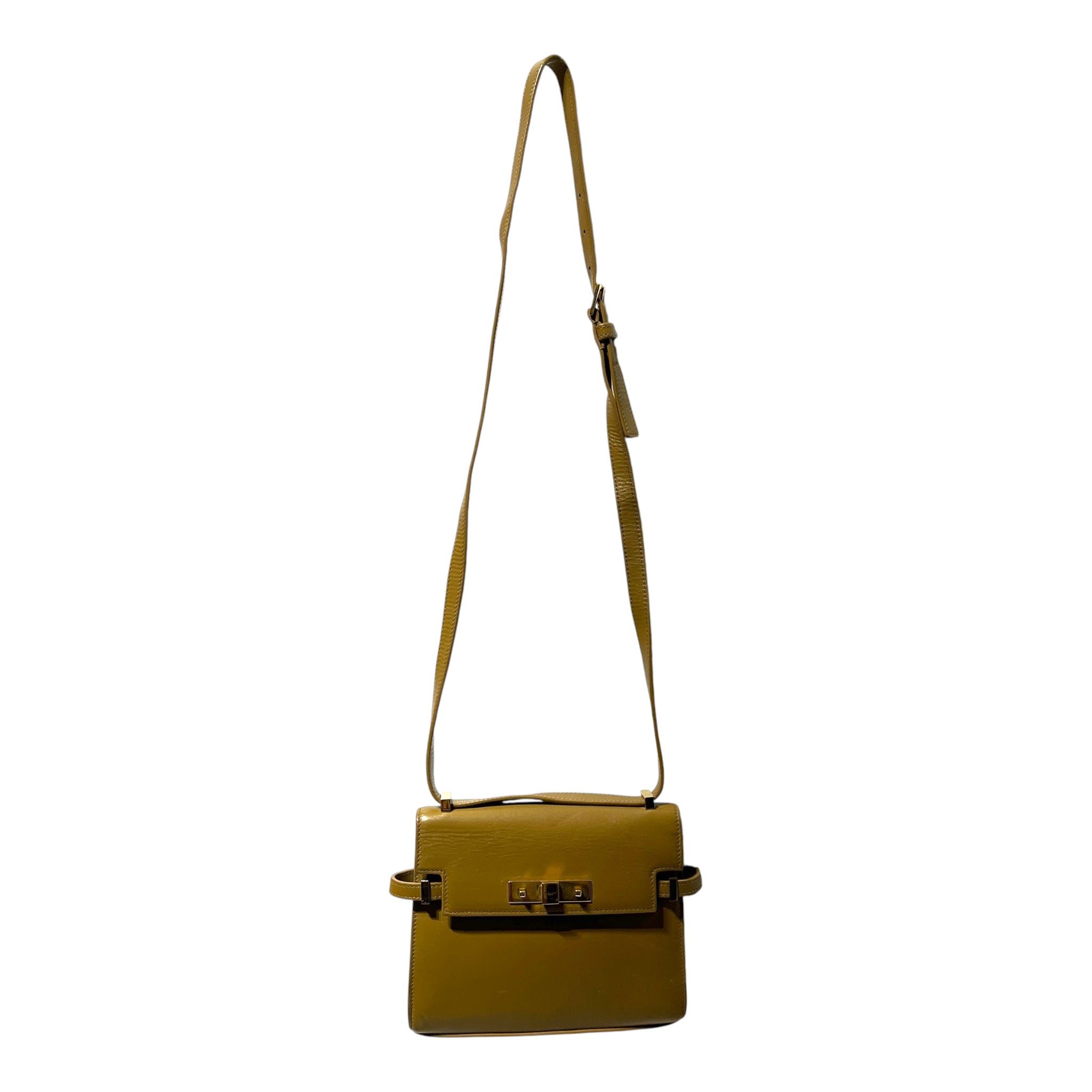 SAINT LAURENT/Cross Body Bag/Leather/CML/gold clasp closure view 3