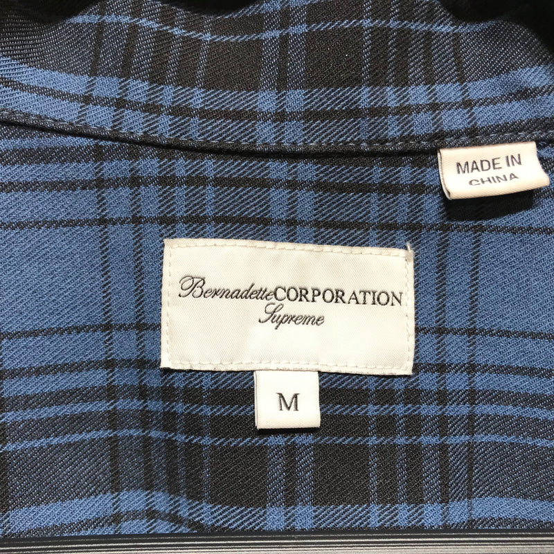 Supreme/SS Shirt/M/Cotton/NVY/Plaid/bernadette corporation