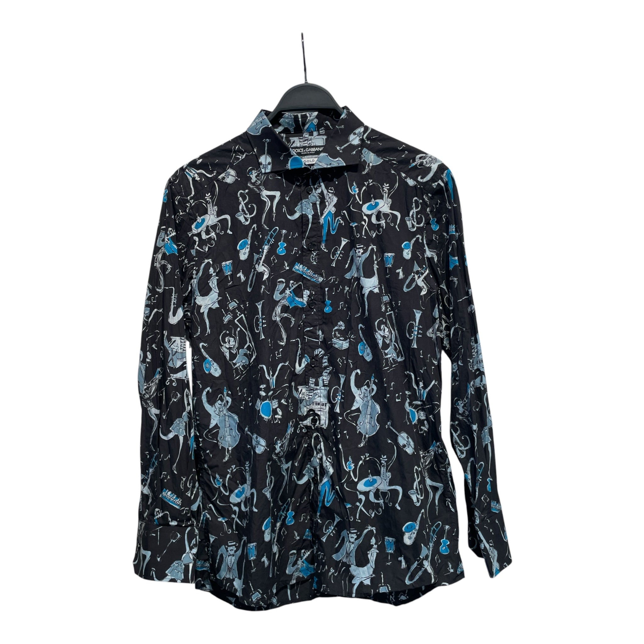 DOLCE&GABBANA/LS Shirt/FREE/Cotton/BLK/All Over Print/jazz view 1