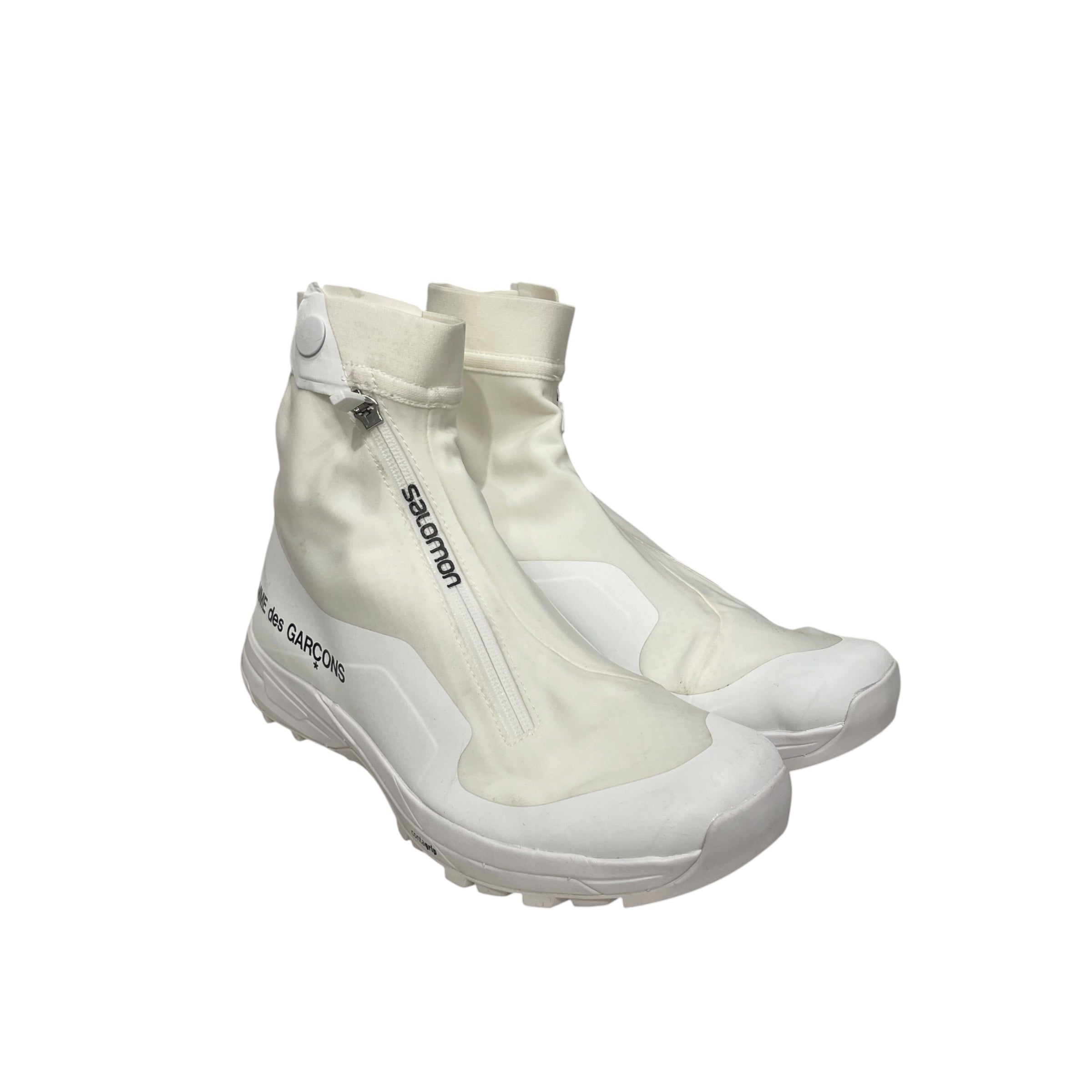 COMME des GARCONS/salomon/Hi-Sneakers/US 8.5/Nylon/WHT/DOUBLE SHOE INSIDE ZIPPER view 1