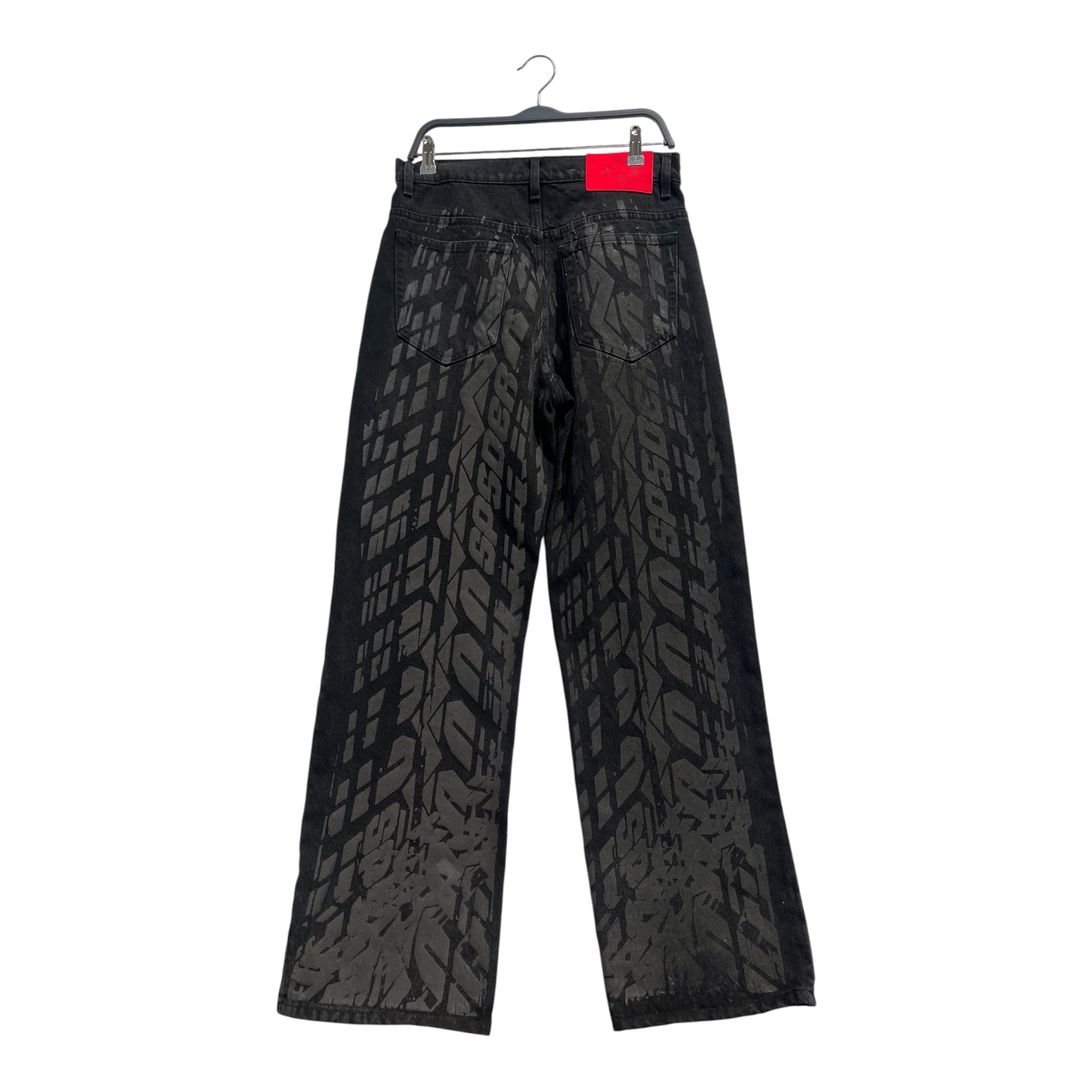 Sp5der/Straight Pants/30/Denim/BLK/Graphic/BURNOUT TIRE PRINT view 2
