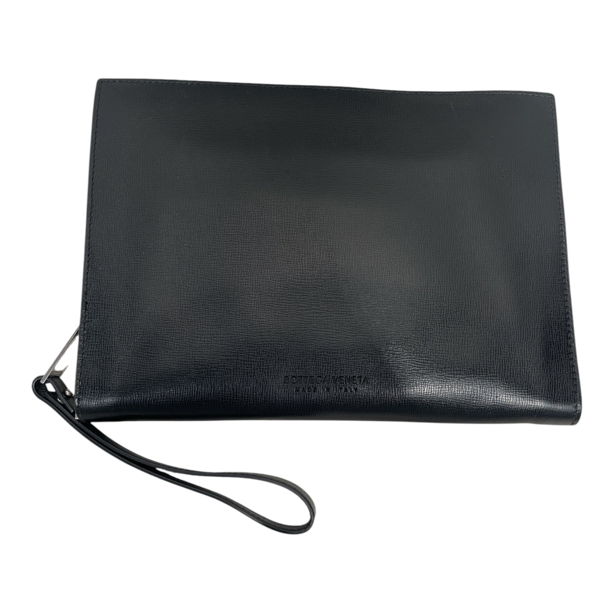 BOTTEGA VENETA/Pouch/Leather/BLK/Embossed Pouch BLK+SLV view 1